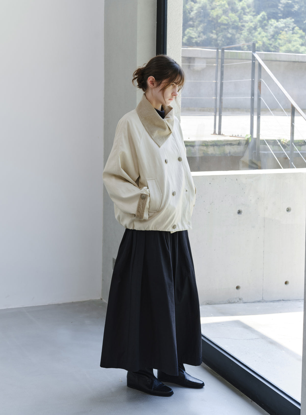 WRAP LAPEL LEATHER TRENCH