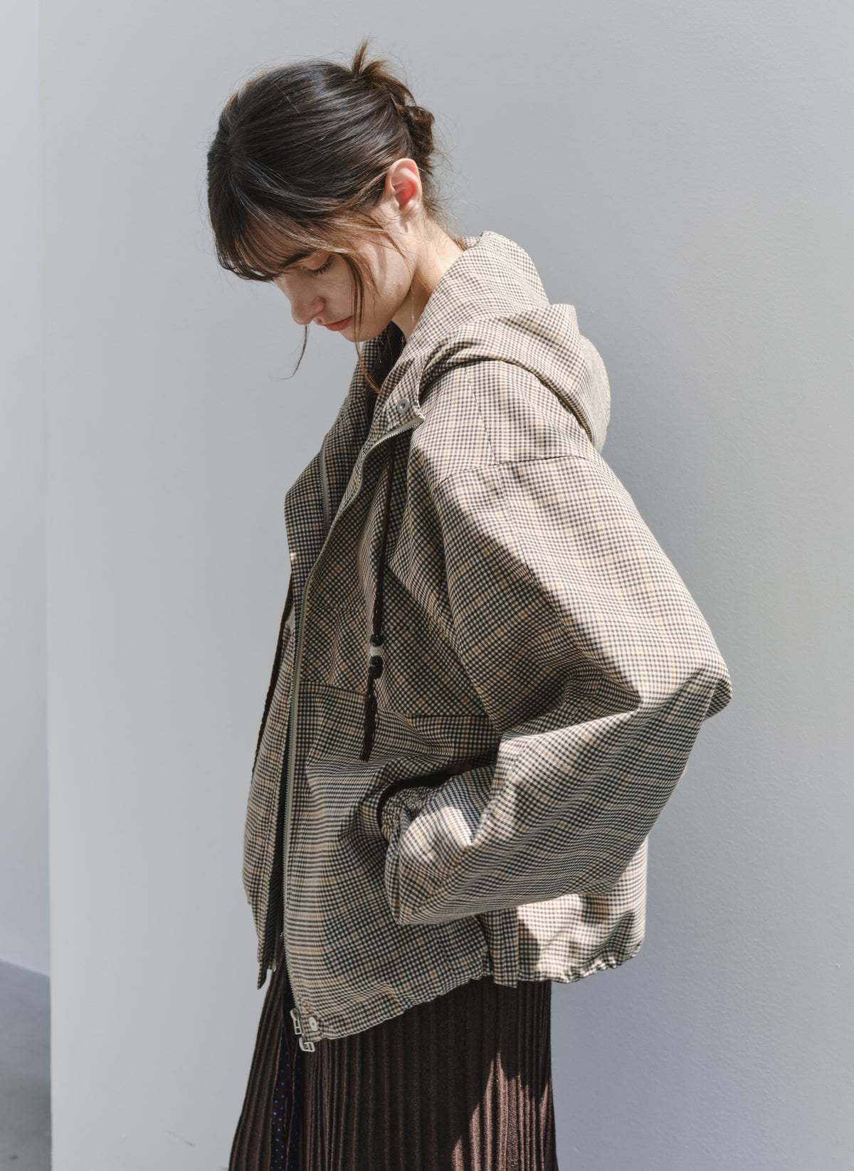 CLASSIC CHECK HOODED BLOUSON