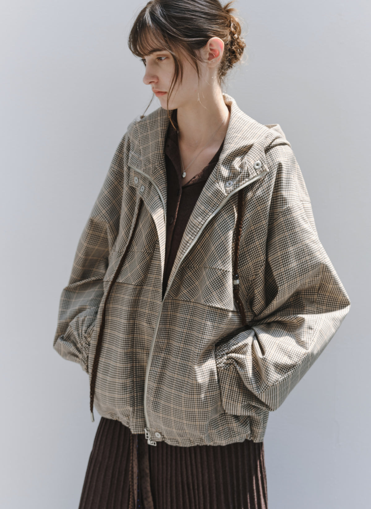 CLASSIC CHECK HOODED BLOUSON