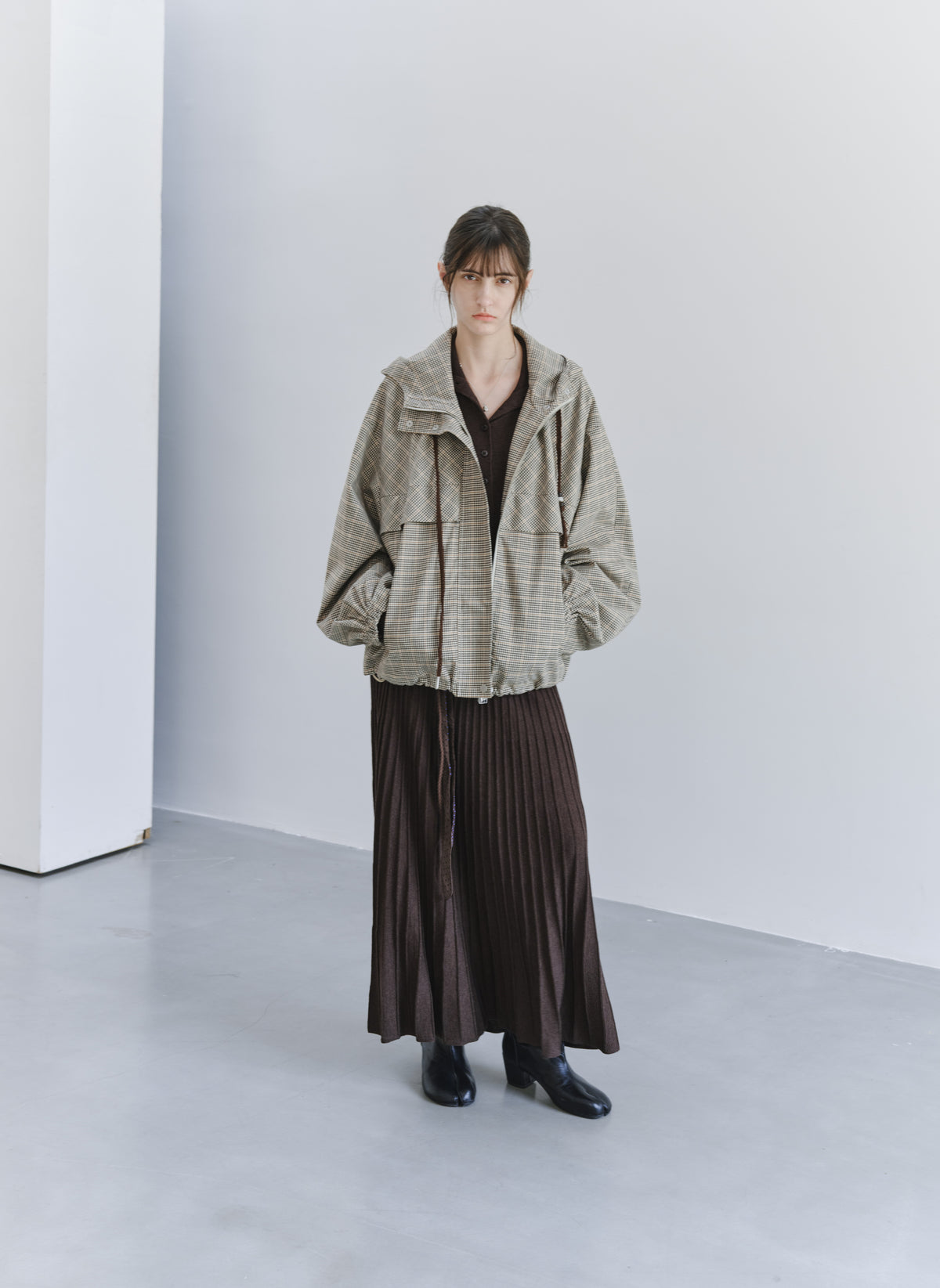 CLASSIC CHECK HOODED BLOUSON