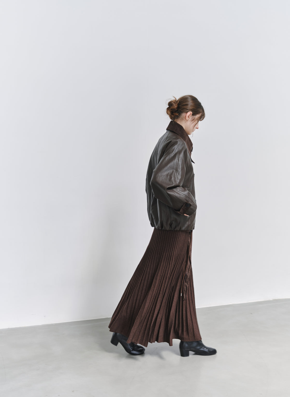 WRAP LAPEL LEATHER TRENCH