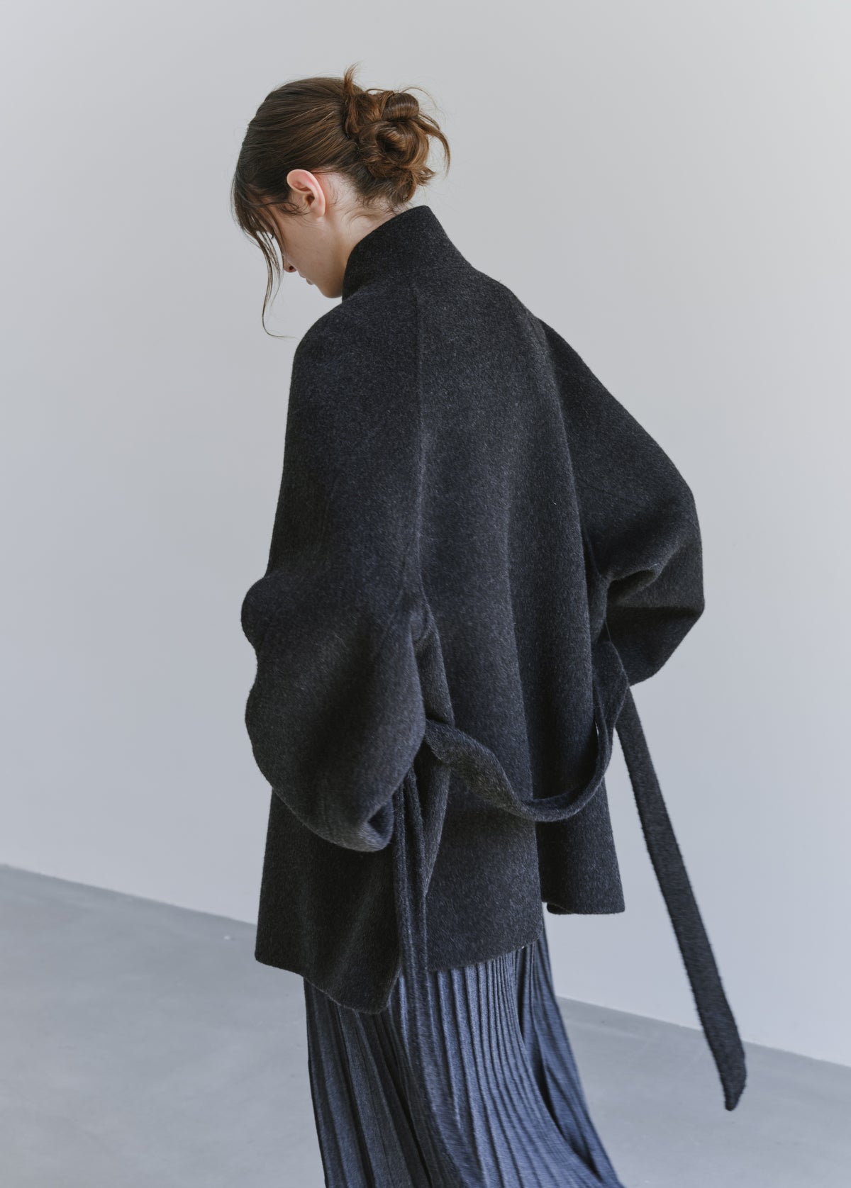 FEATHER WOOL100% MIDI COAT