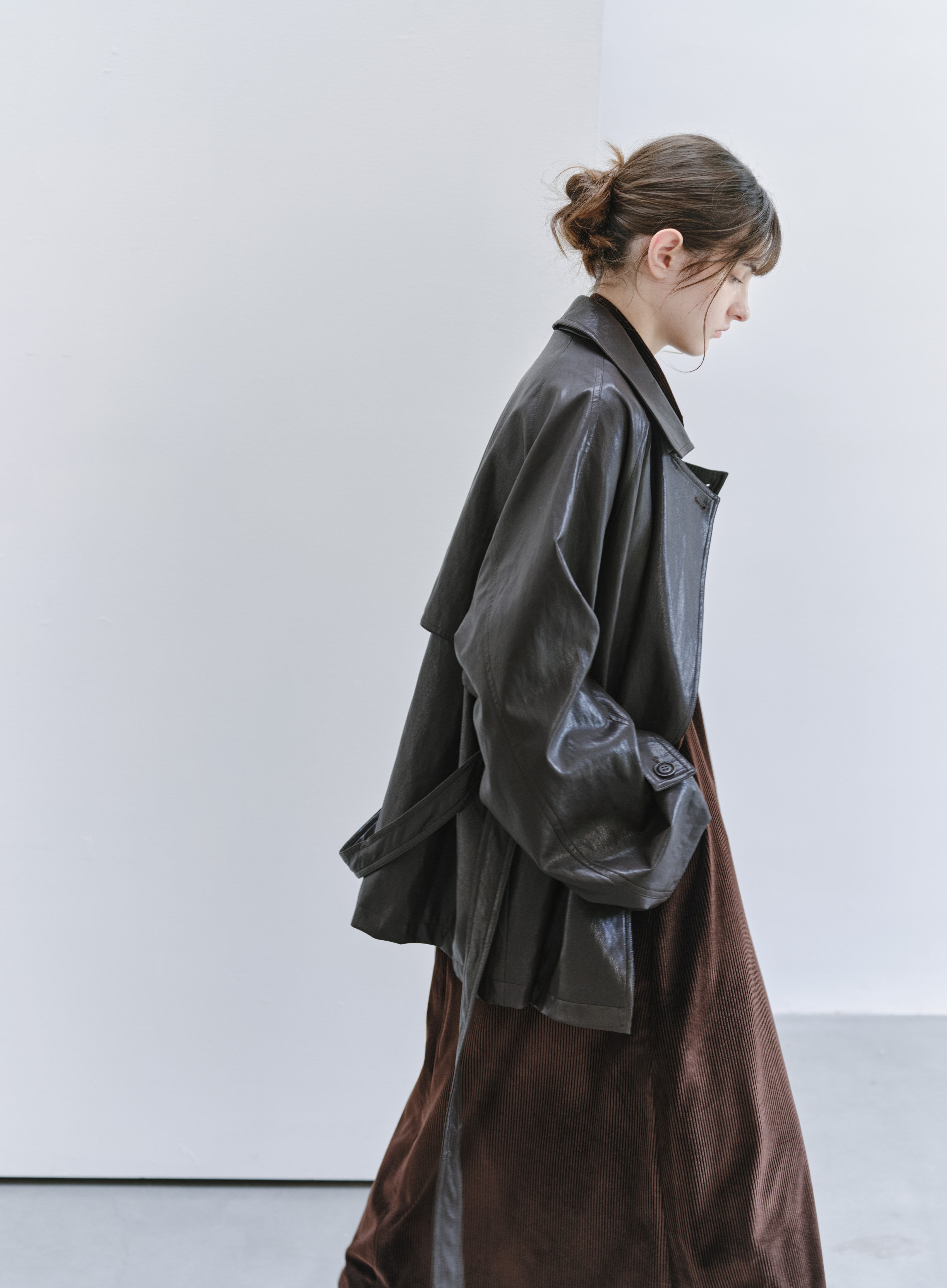 LEATHER TEXTURE CLASSIC TRENCH