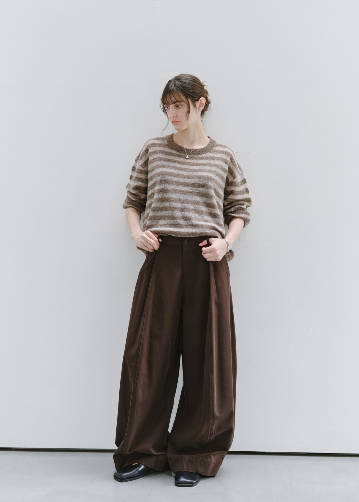 COLOR STRIPE LOOSE SWEATER