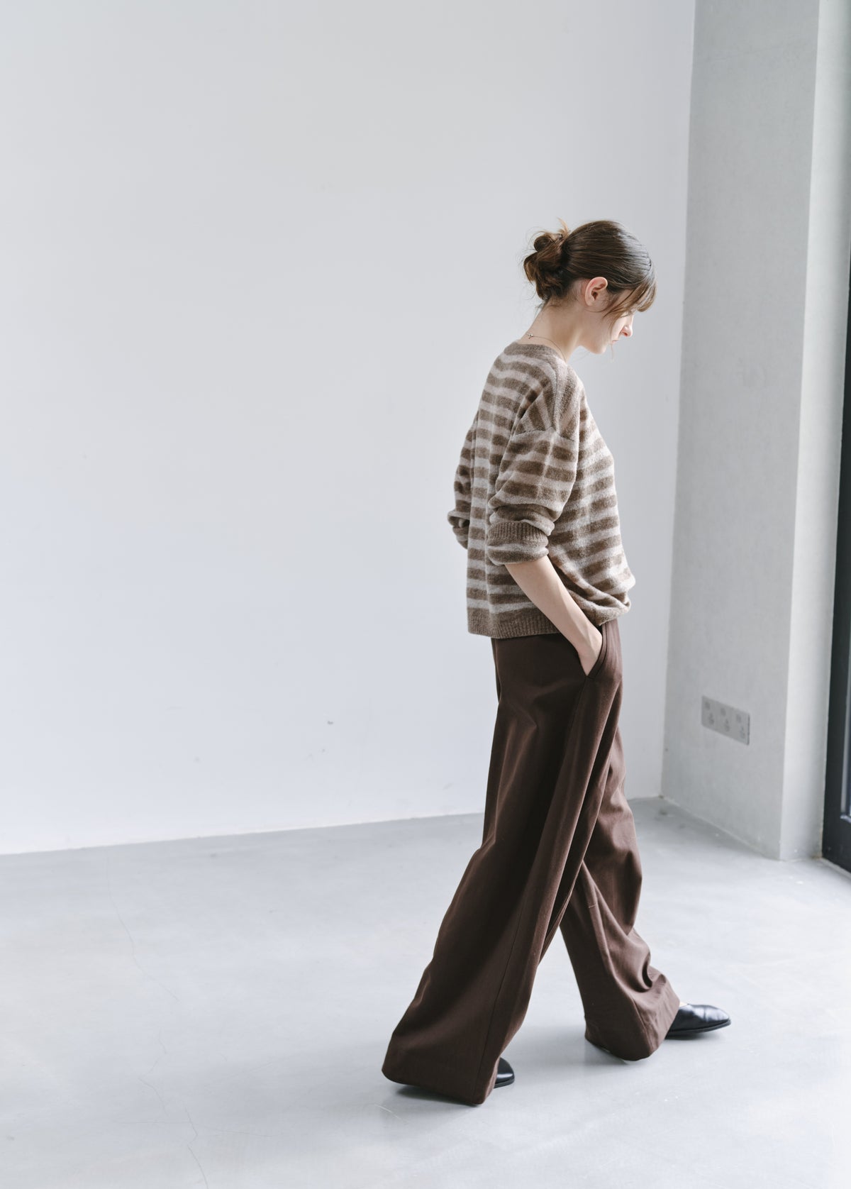 COLOR STRIPE LOOSE SWEATER