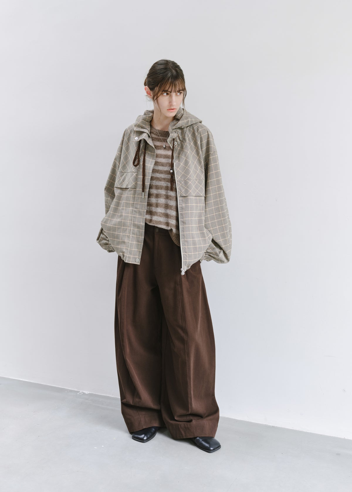 CLASSIC CHECK HOODED BLOUSON