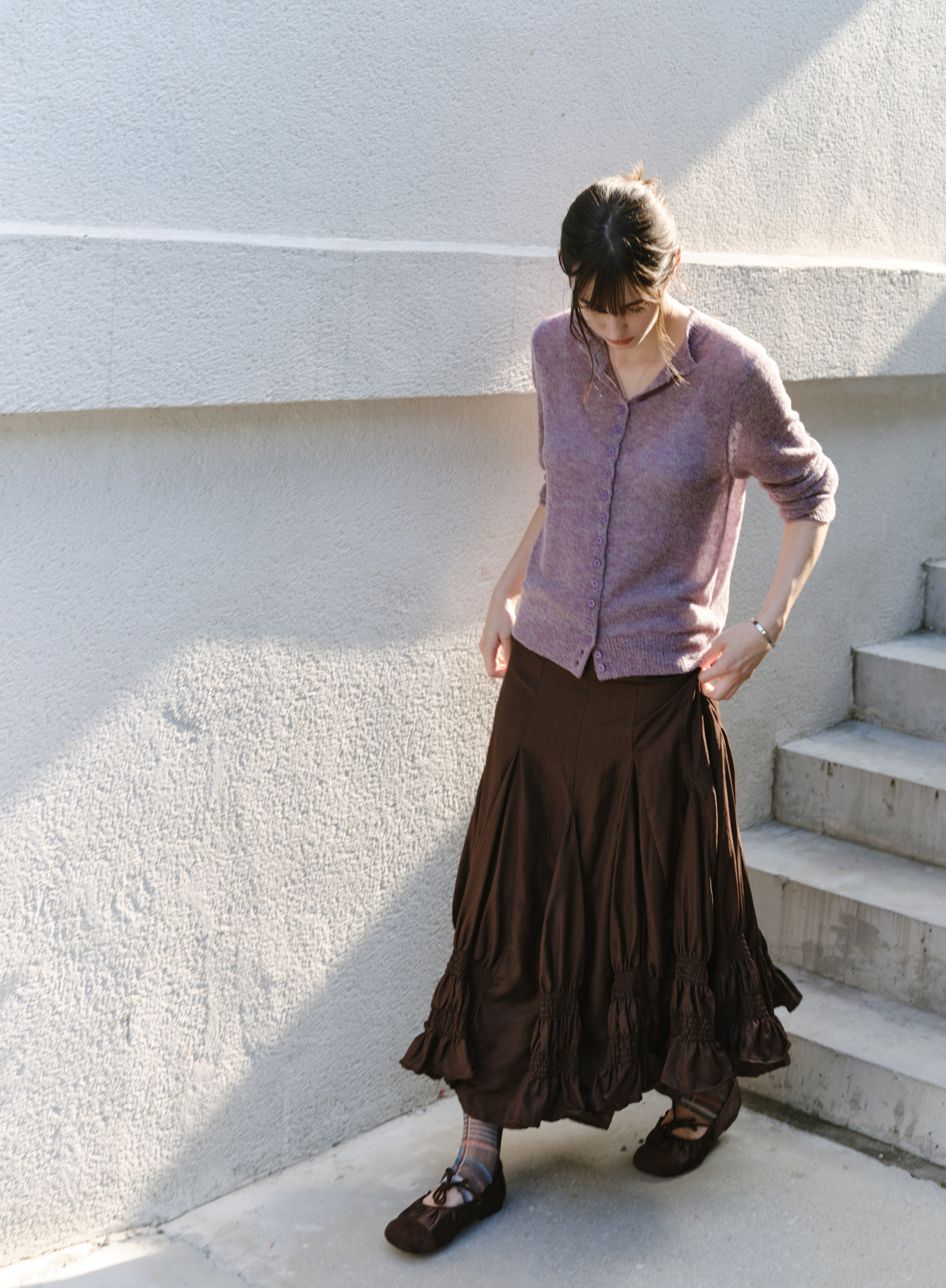 GATHER RUFFLE DESIGN SKIRT