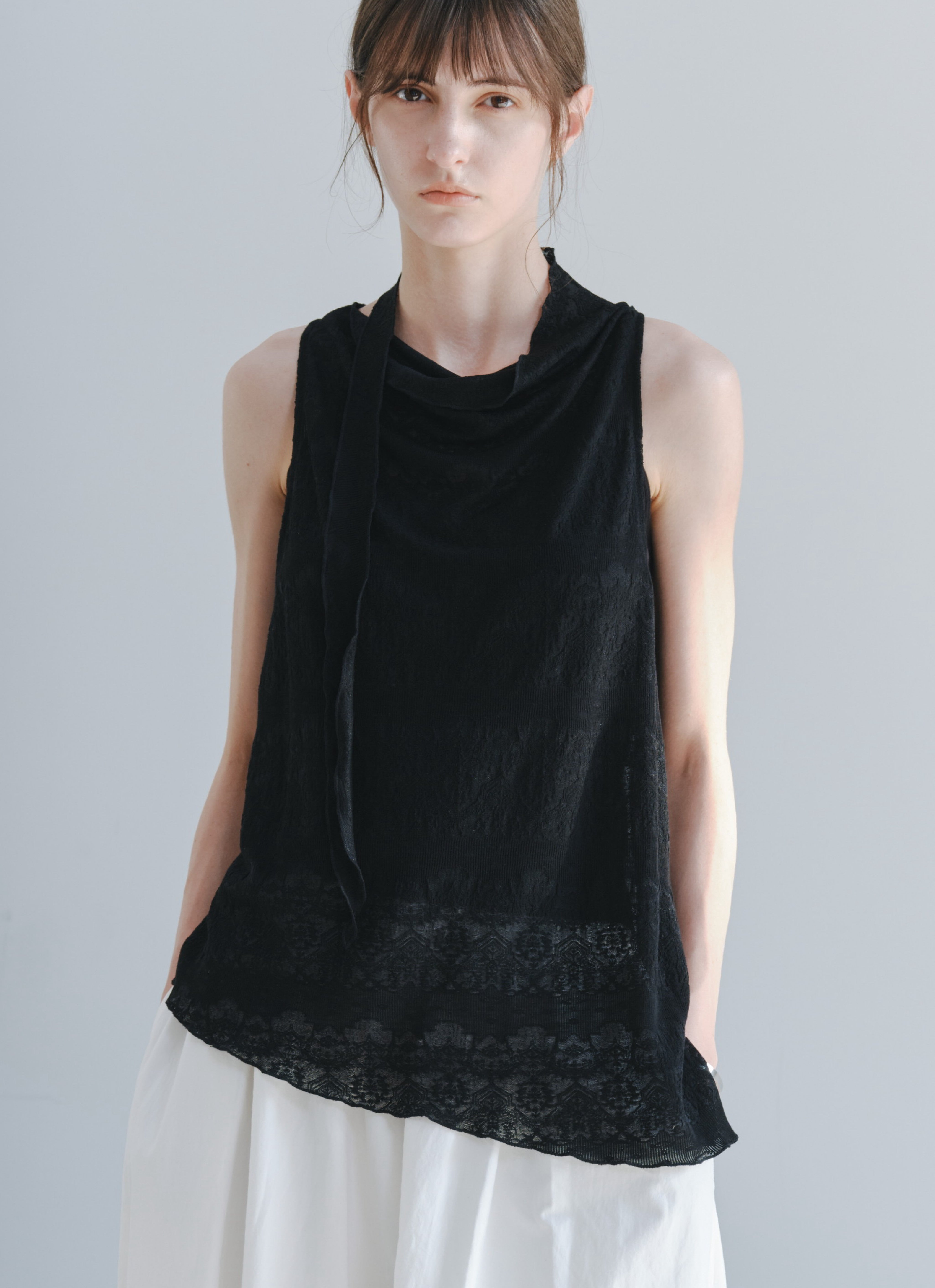 SHEER JACQUARD SOFT BLOUSE
