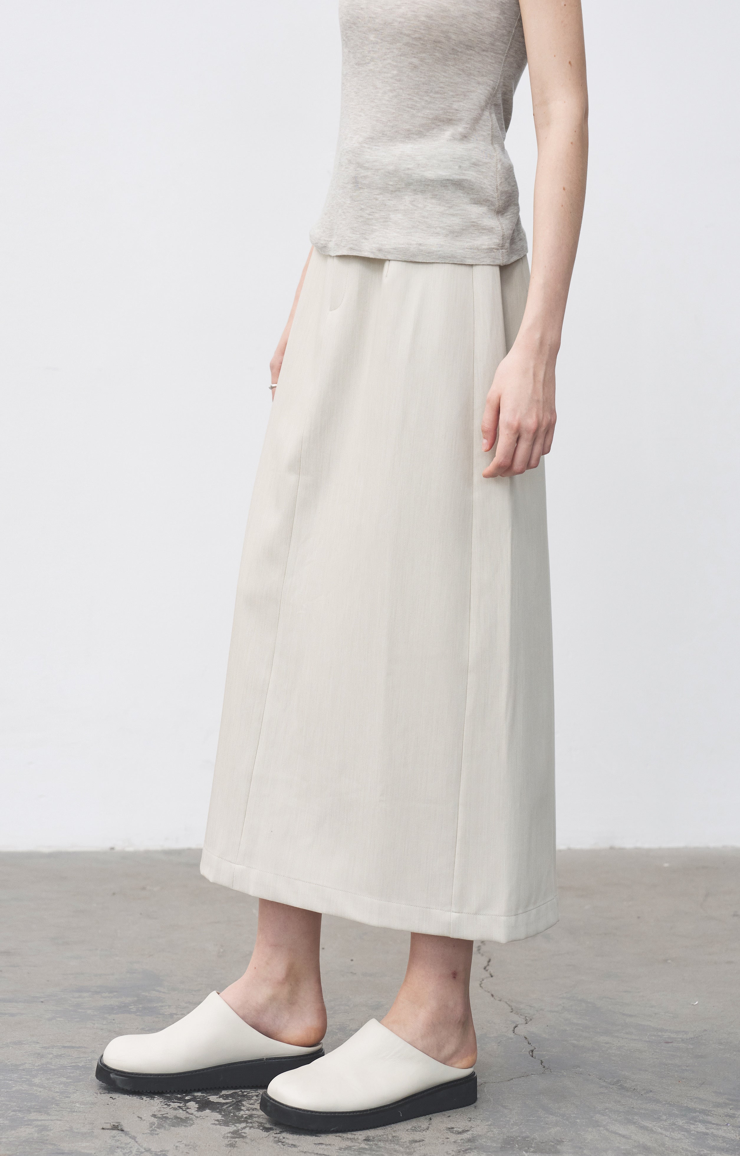 ＜新品未着用＞Rosetta Getty　バックスリット マキシスカート STYLEMIXER（スタイルミキサー）の「ハイストレッチバックスリット