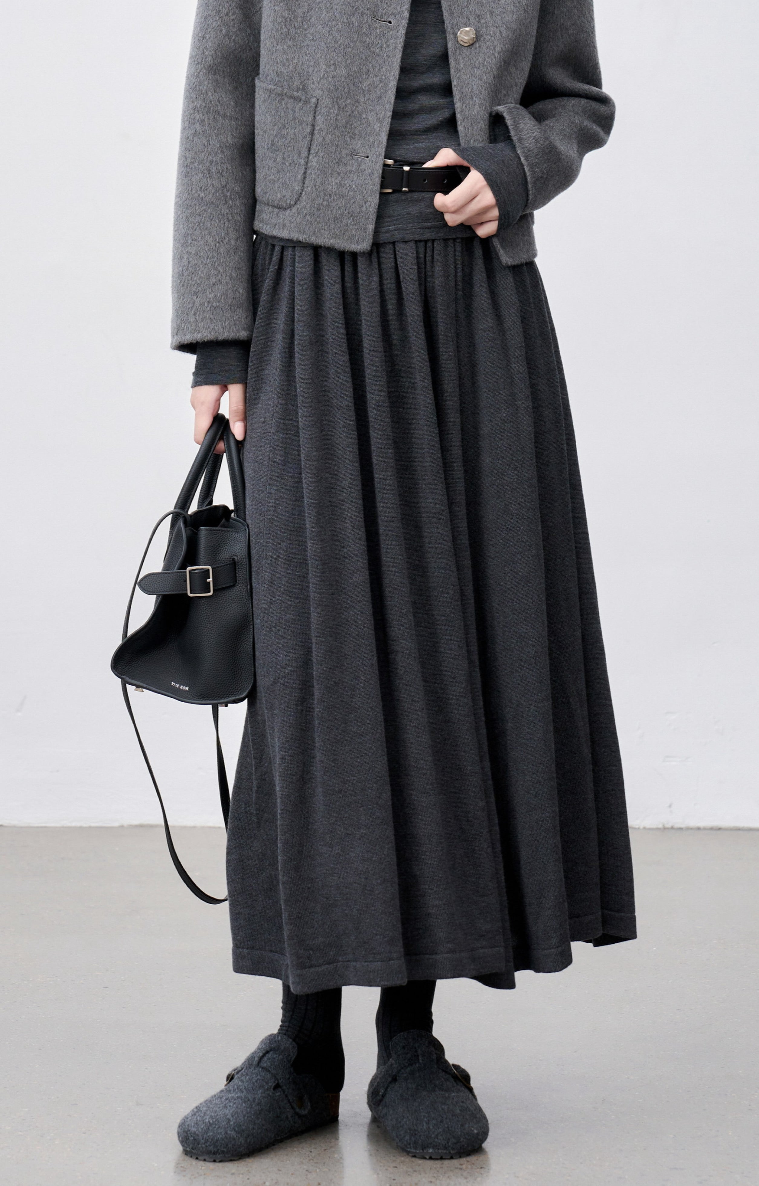 SOFT PLEATED DRAPE SKIRT