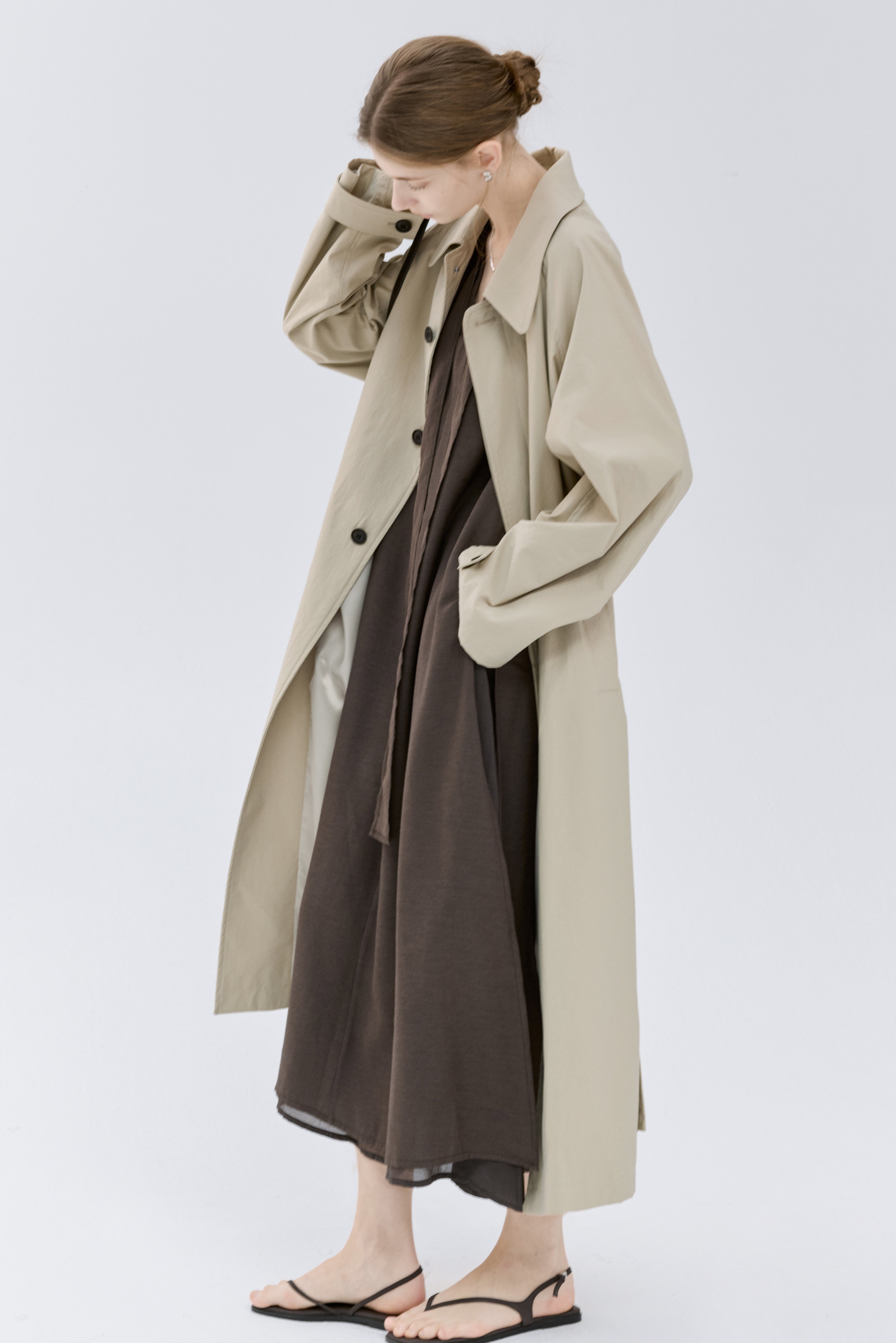 NATURAL CLASSICAL LONG TRENCH