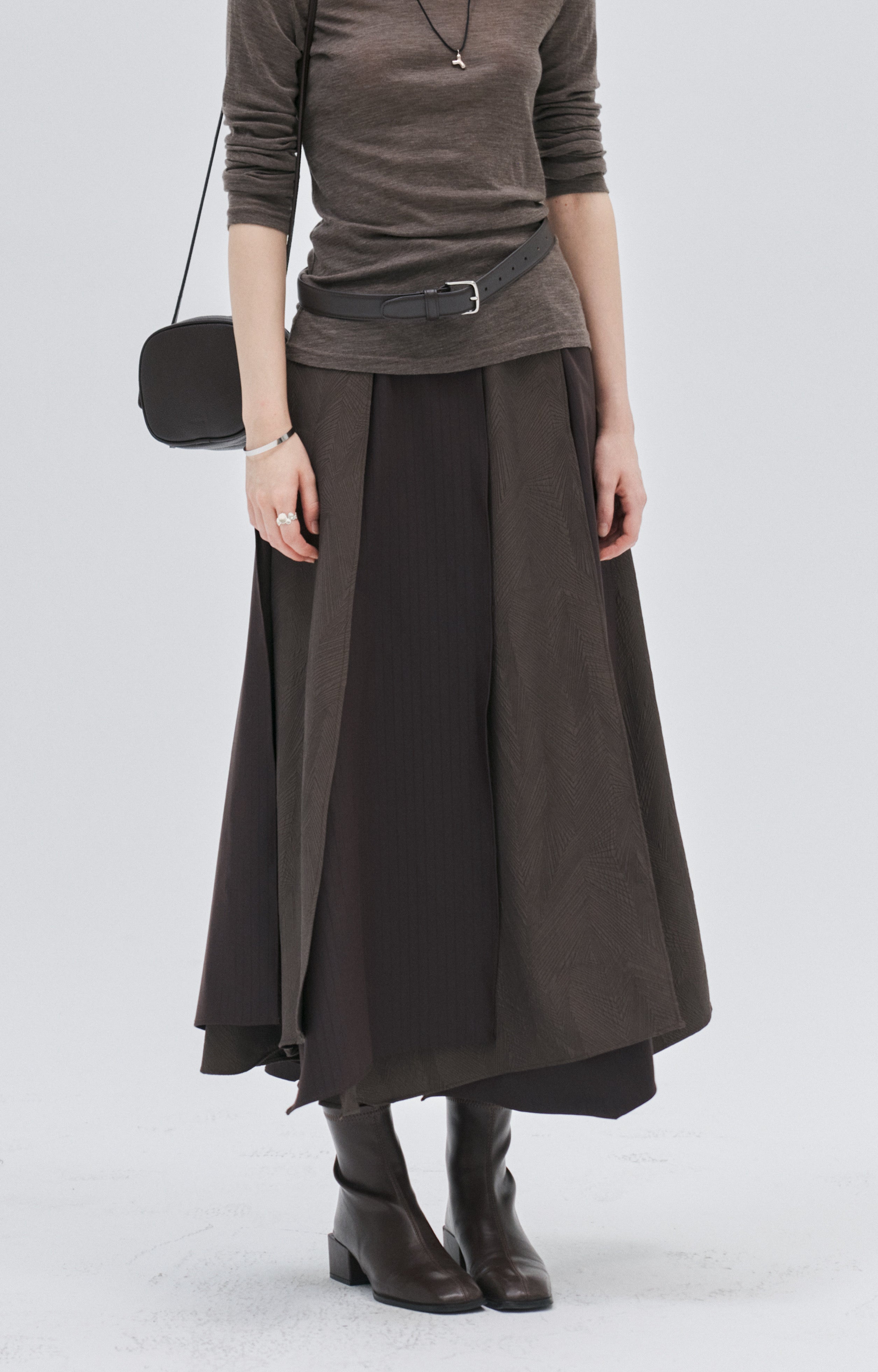 OVERLAP FLOW FLARE SKIRT