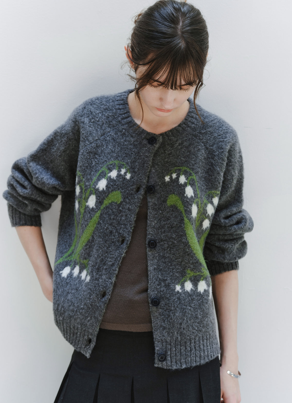 LILY PATTERN WARM CARDIGAN