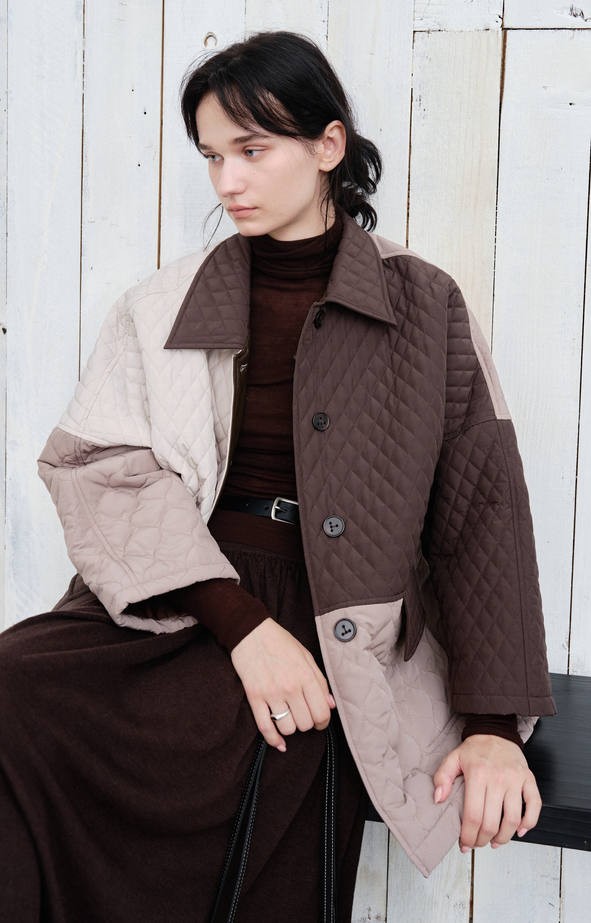 PATCHWORK COLOR QUILTED JACKET