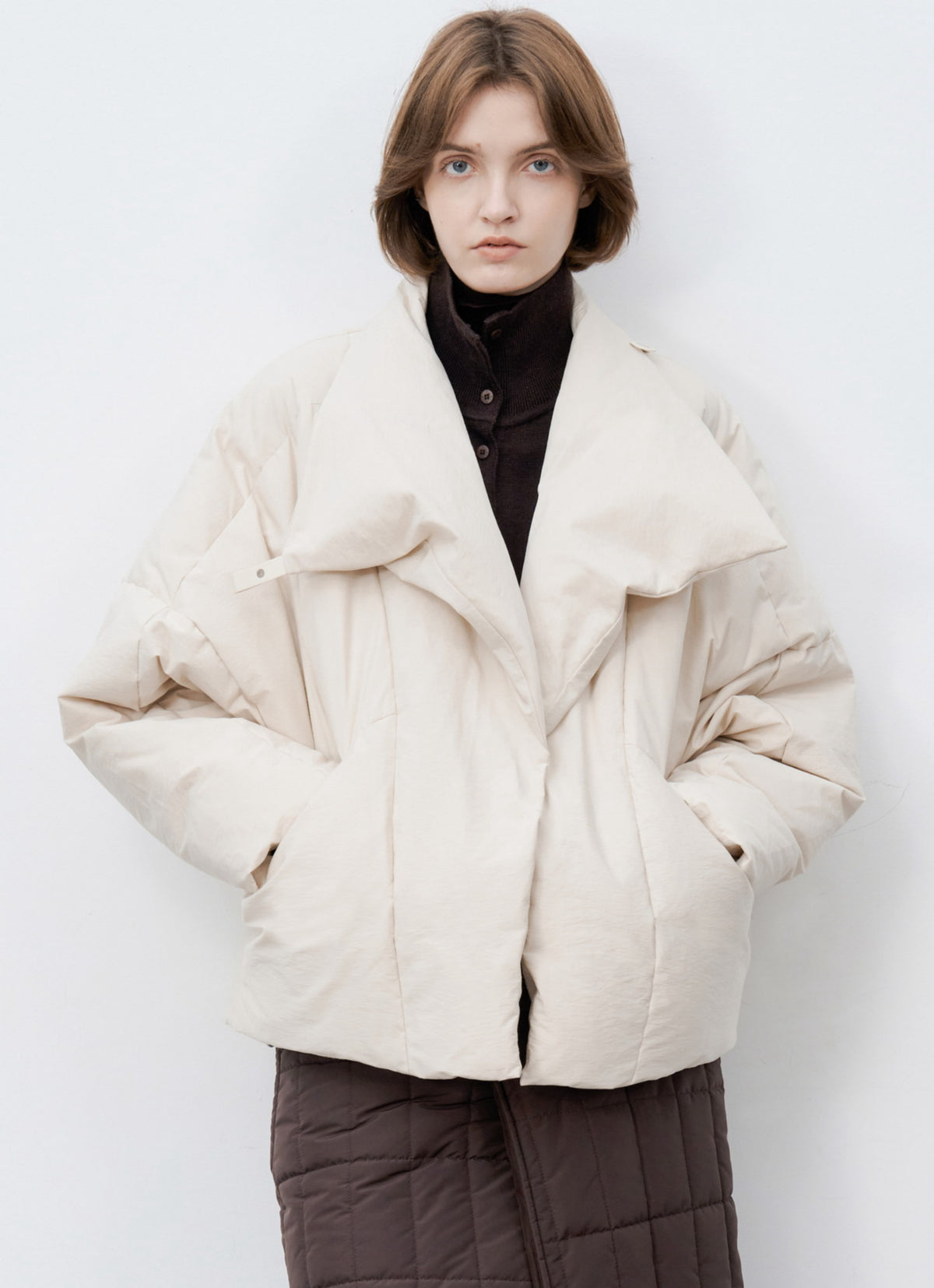 WRAP LAPEL DUSTY DOWN