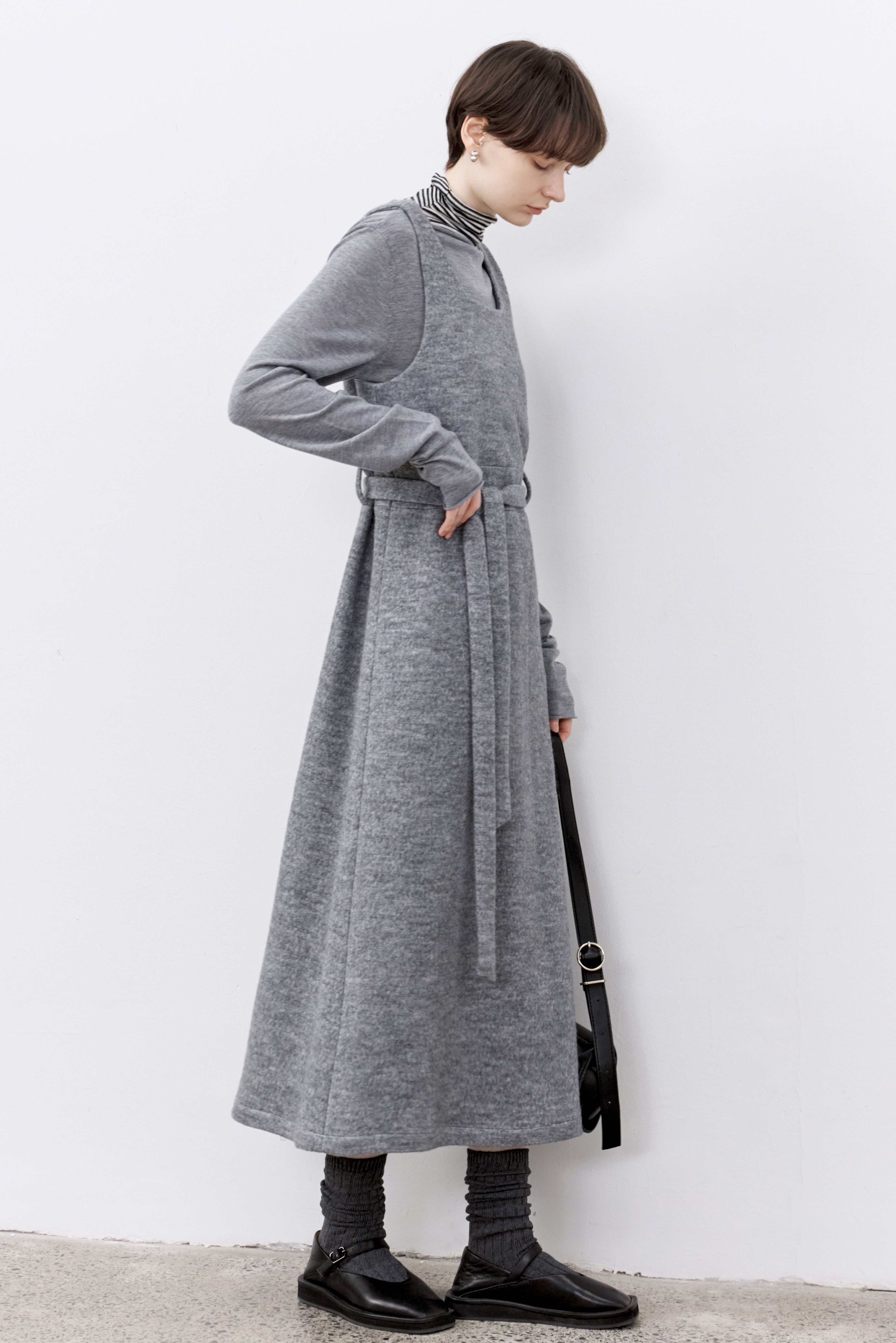 BELT MARK WOOL DRESS