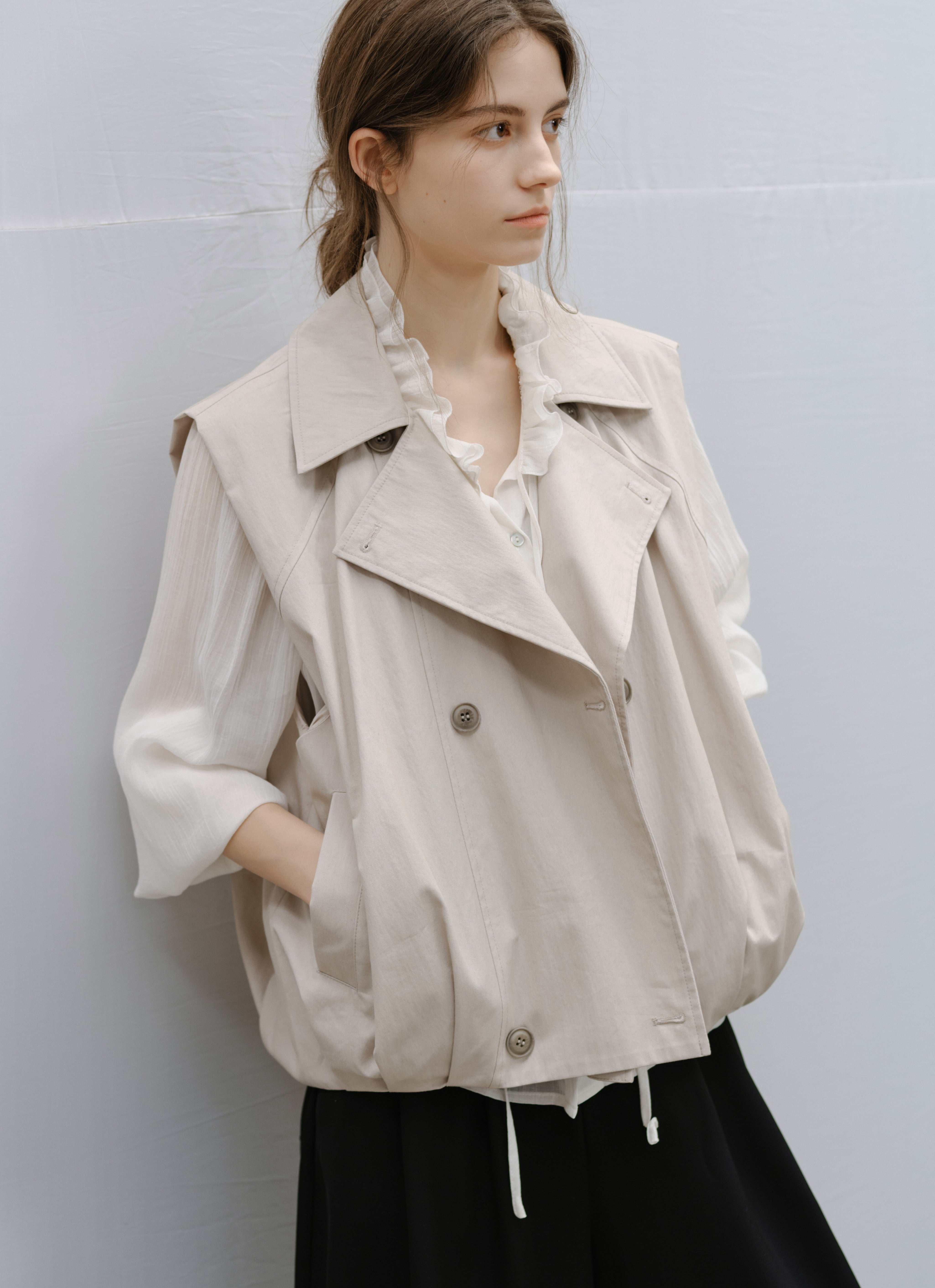 HEM TUCK VEST TRENCH / ヘムタックベストトレンチ