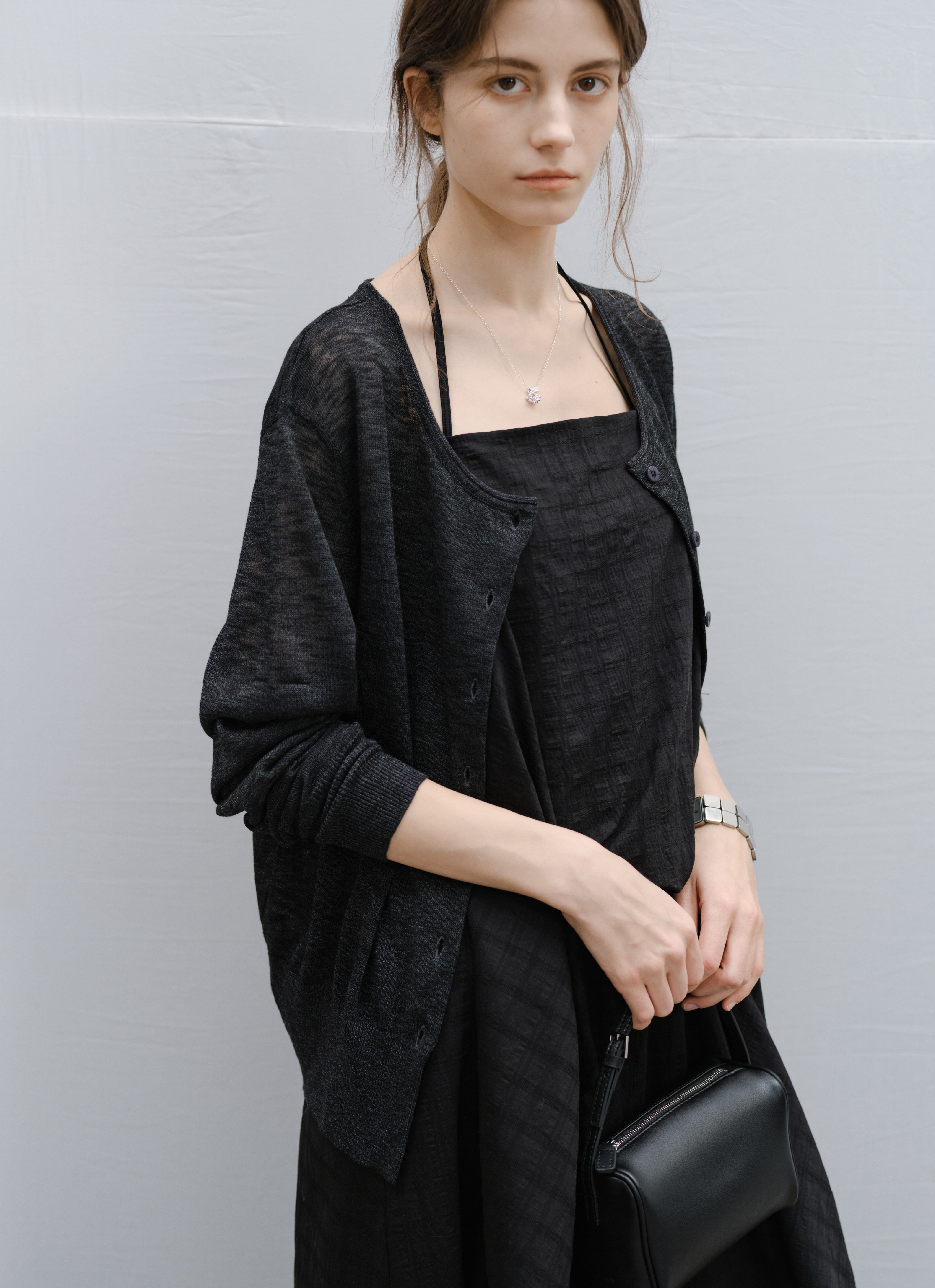 OUTERSUNSET カーディガン　sheer cardigan 黒　新品 NIGHT SKY SHEER CARDIGAN / 夜空シアーカーディガン