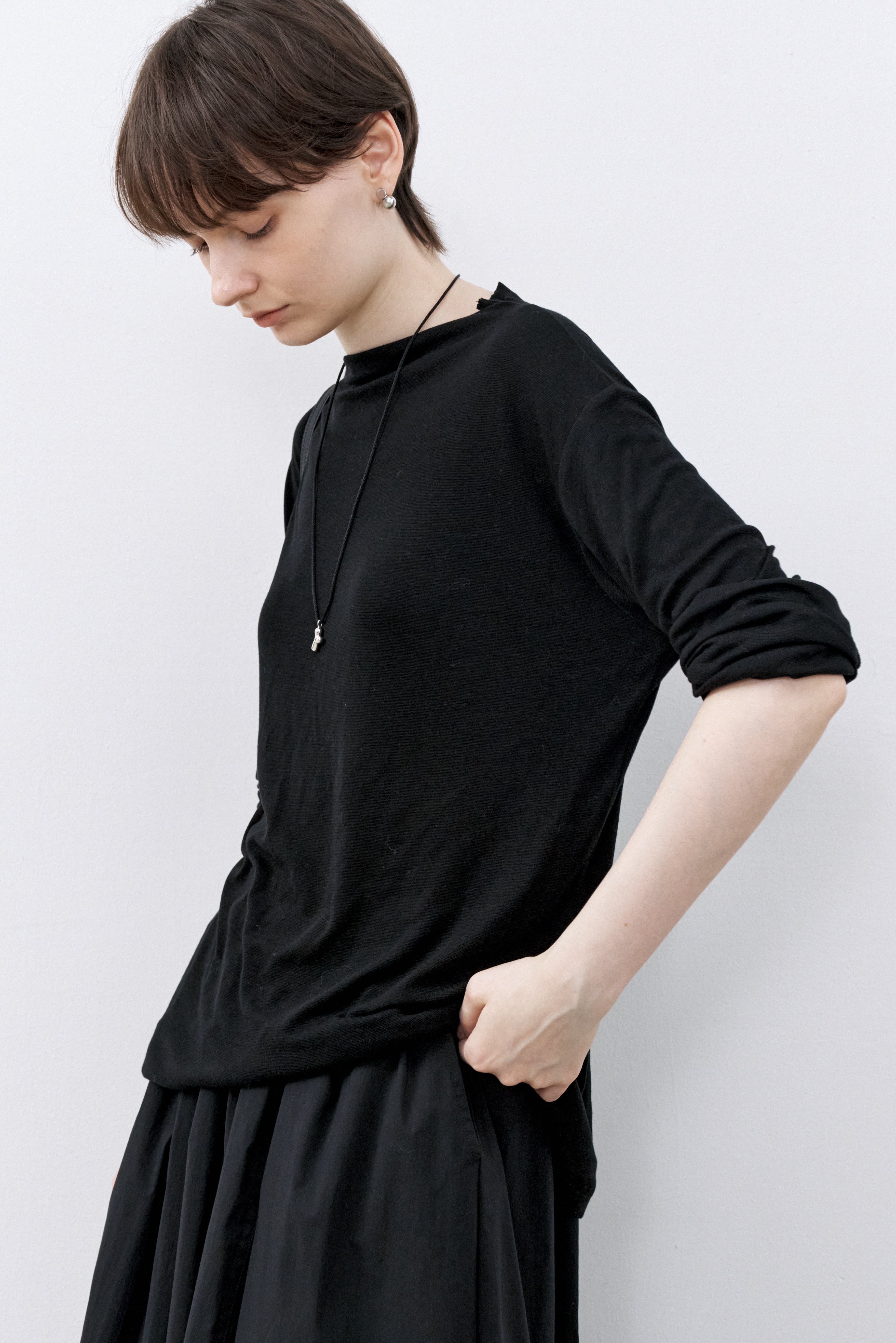 BOAT NECK DRAPE TOP / ボートネックドレープトップ