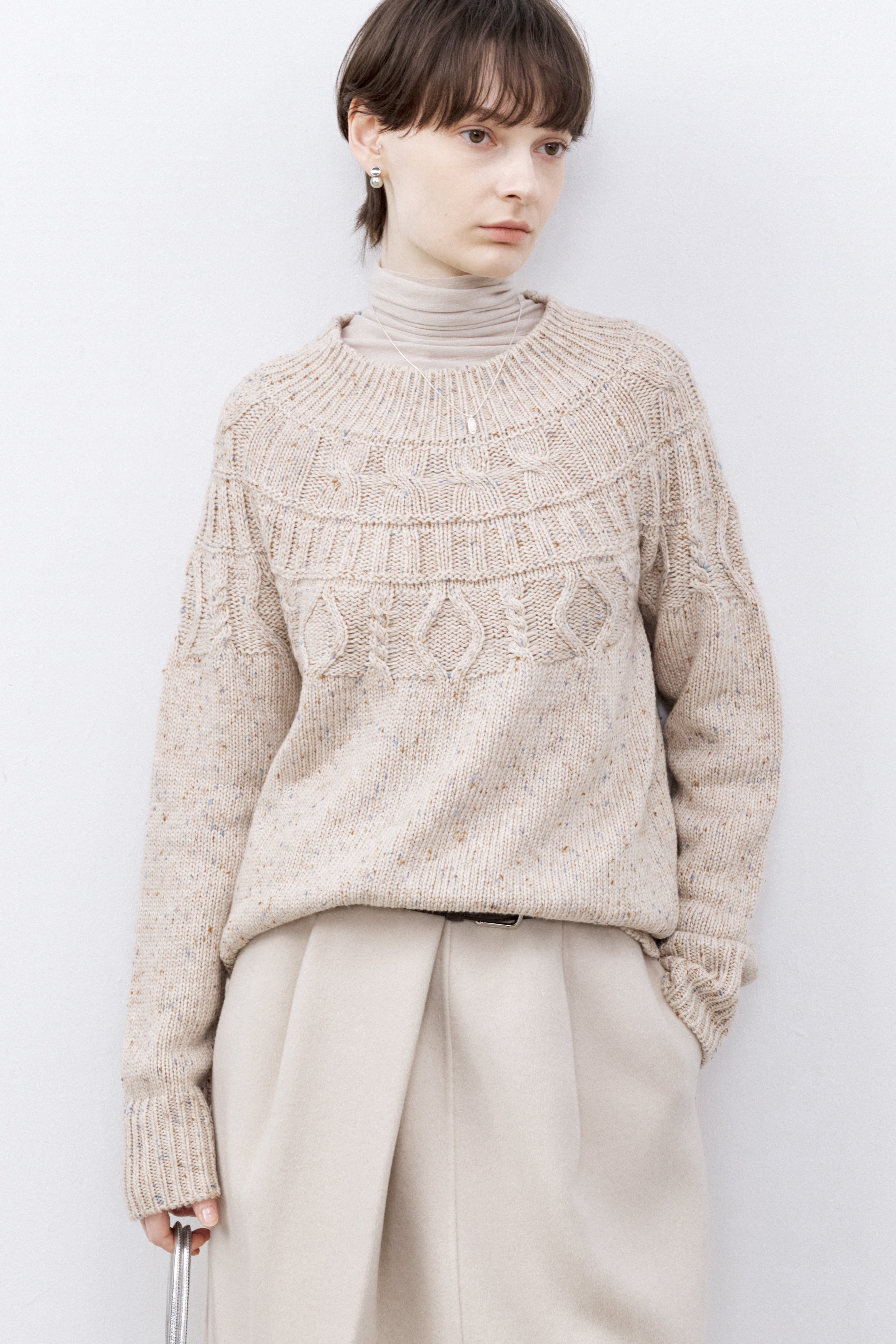 COLOR DOT CABLE SWEATER / カラードットケーブルセーター