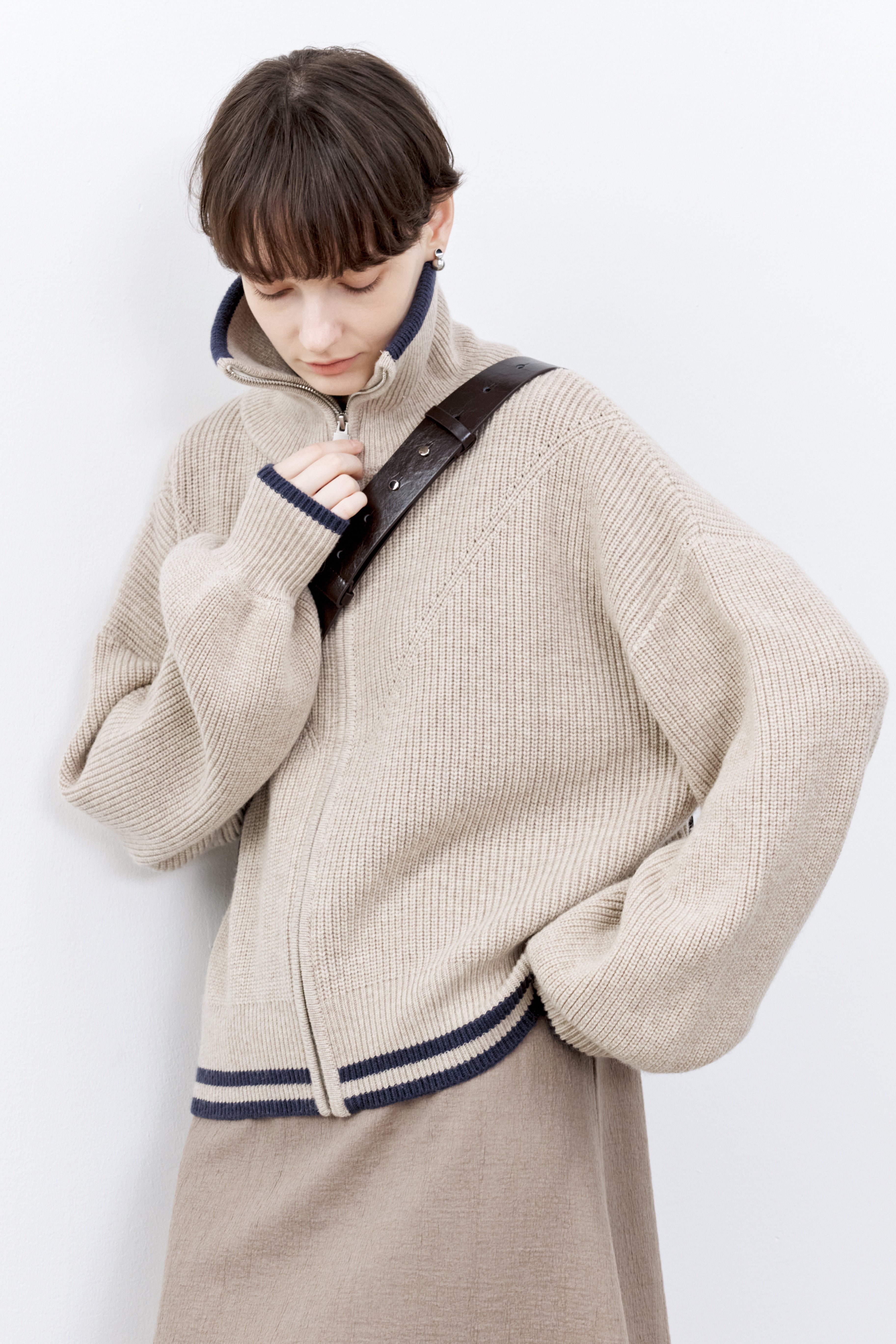 2WAY NECK ZIP CARDIGAN / 2WAYネックジップカーディガン