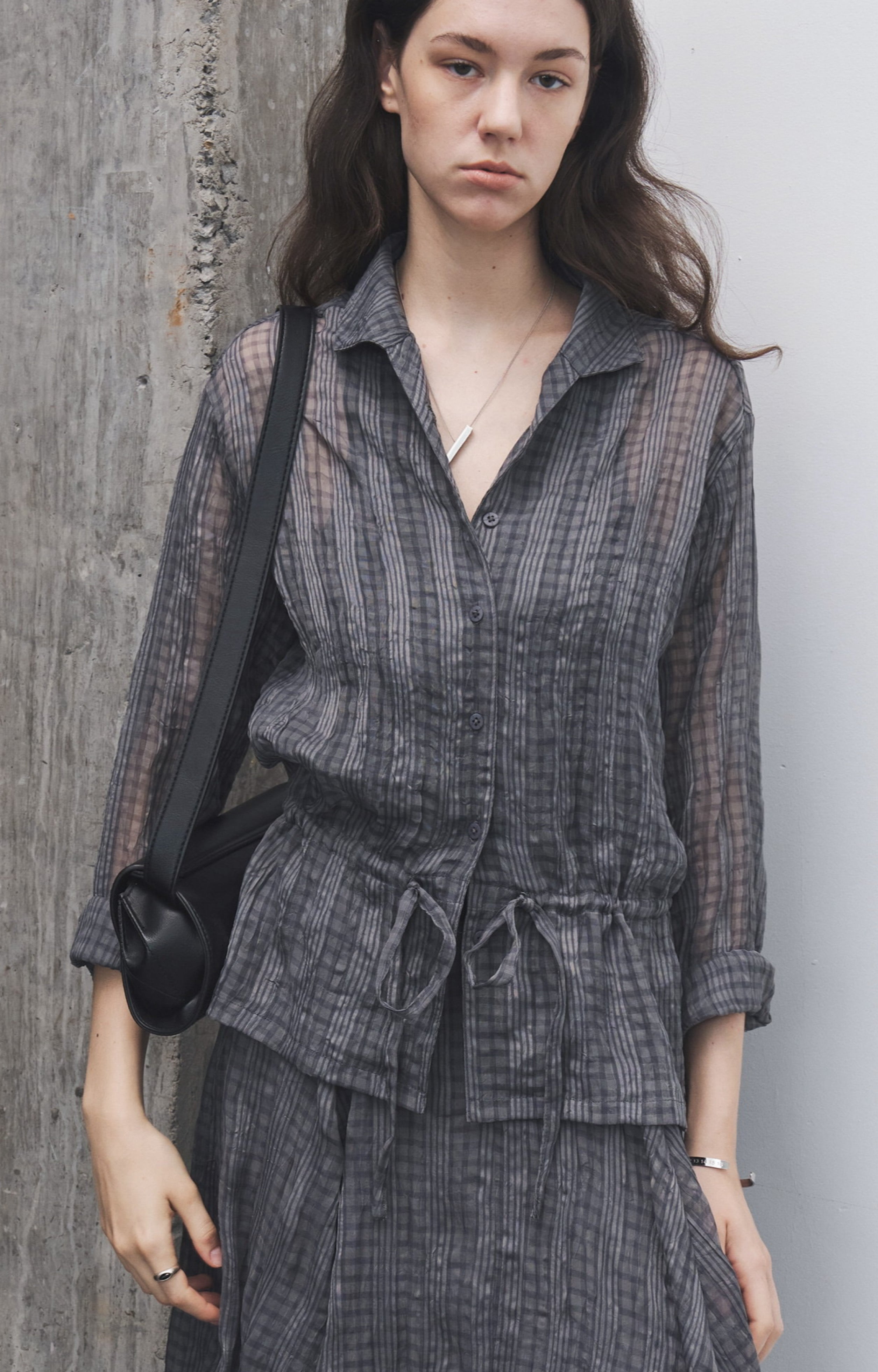 WRINKLED PLAID SHEER SHIRT / リンクルチェックシアーシャツ