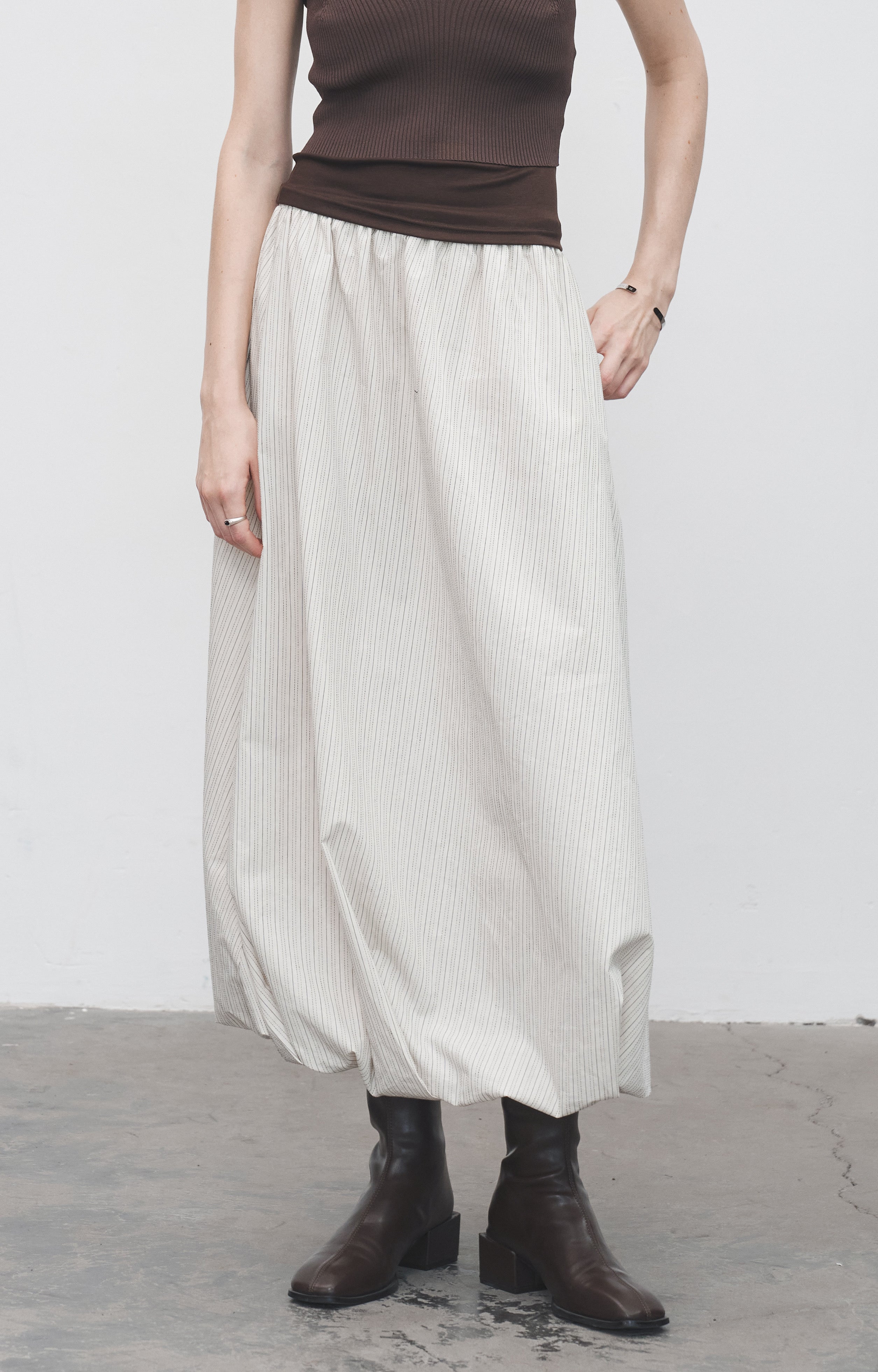 PINSTRIPE BALLOON SKIRT / ピンストライプバルーンスカート
