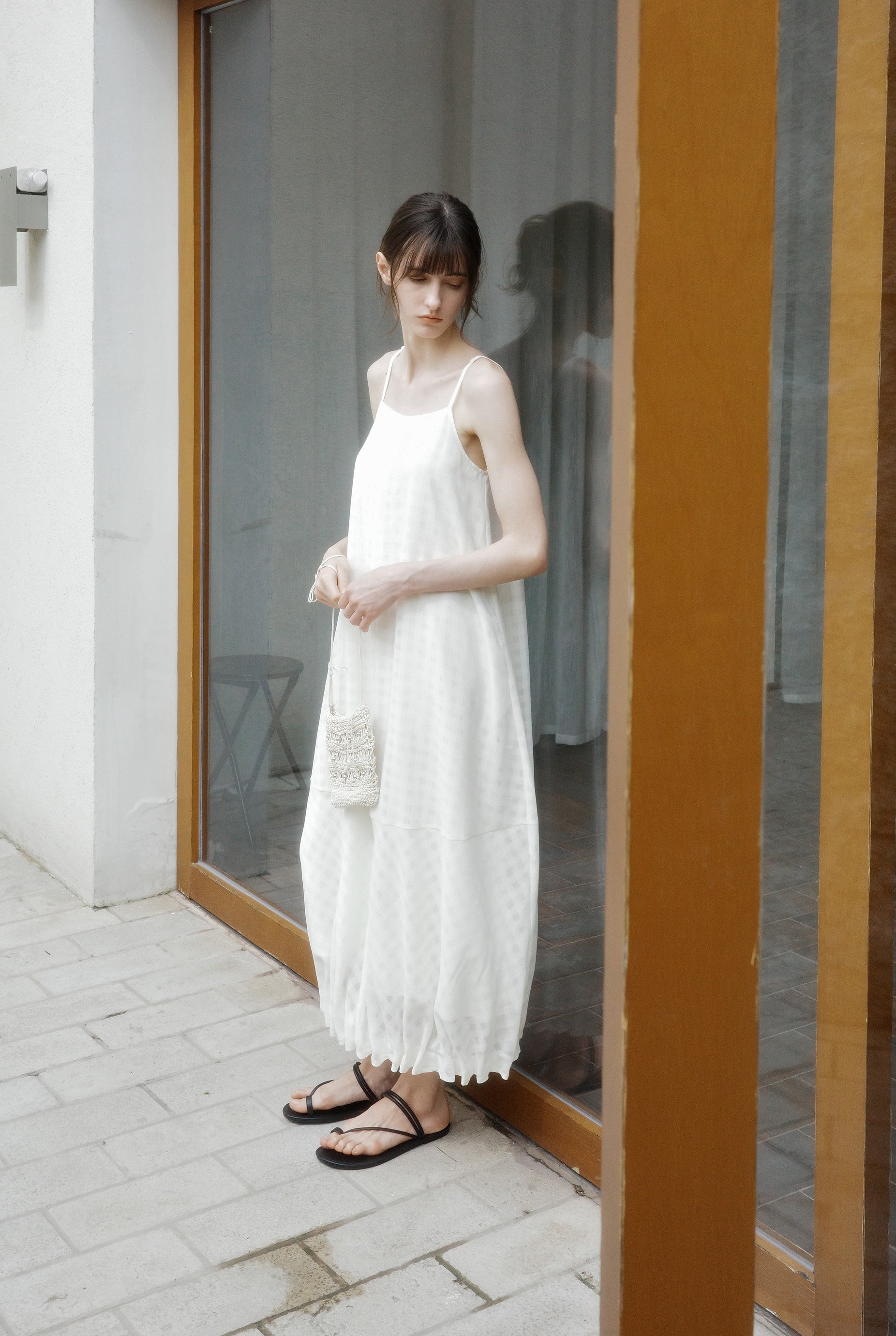 BALLOON GATHER CHECK DRESS / 벌룬 개더 체크 드레스