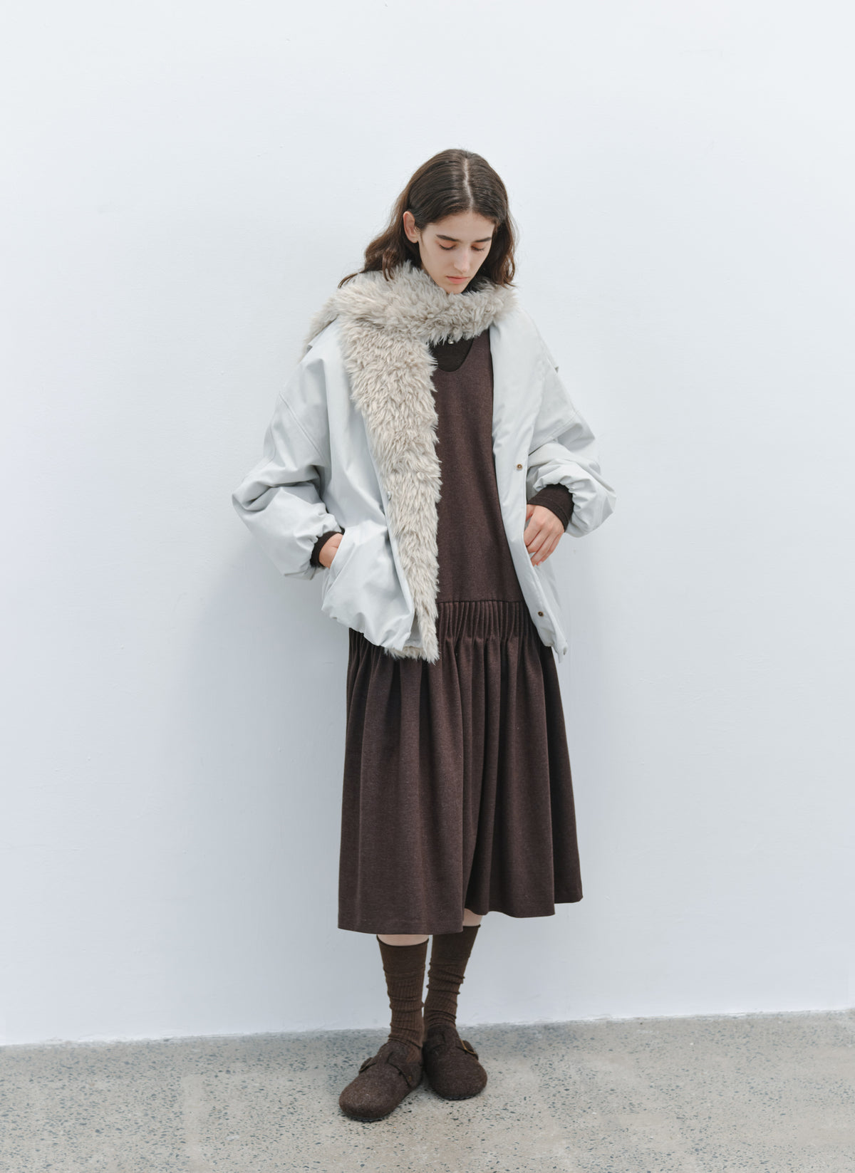 FUR LAPEL VOLUME BLOUSON