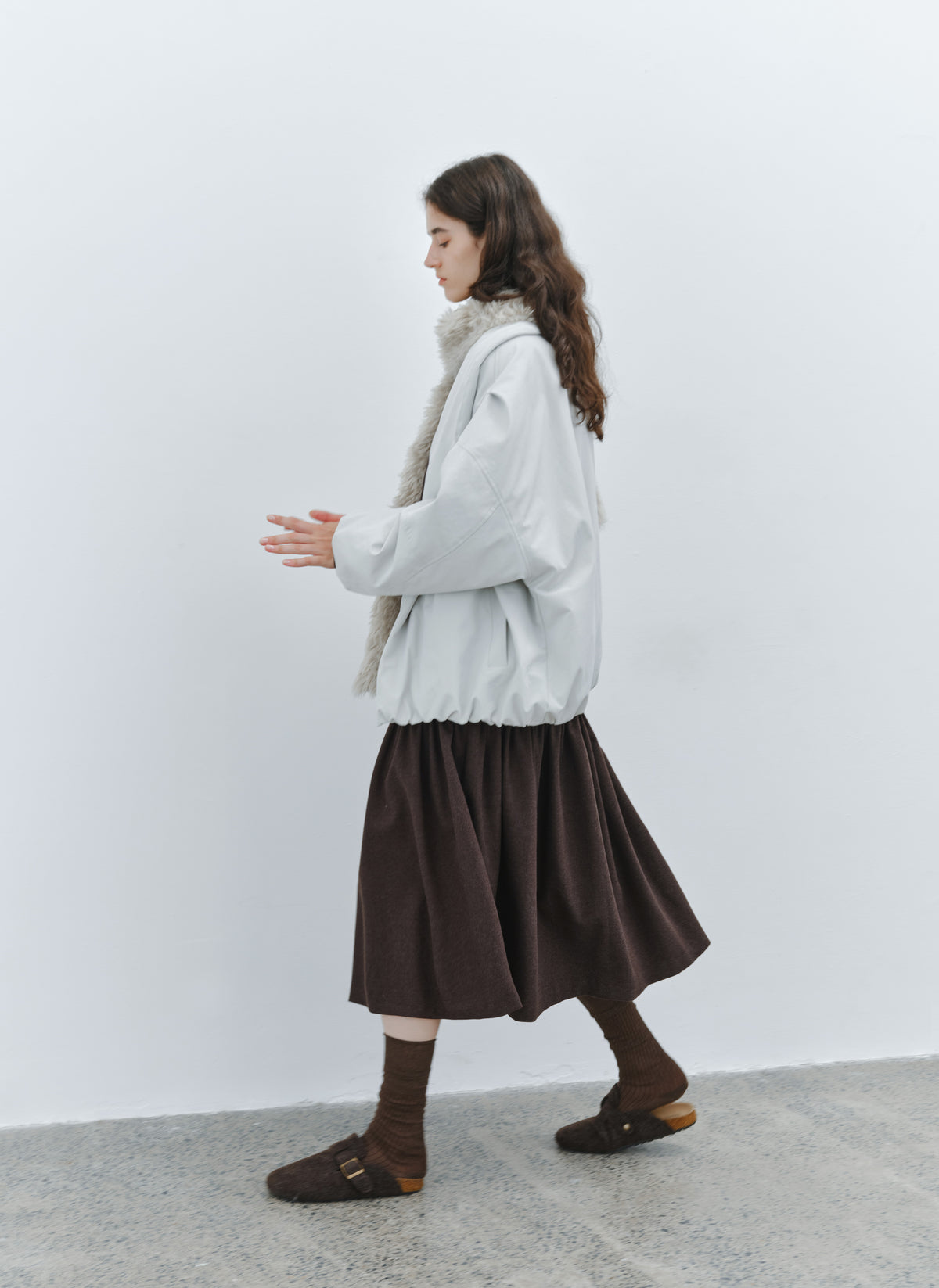FUR LAPEL VOLUME BLOUSON