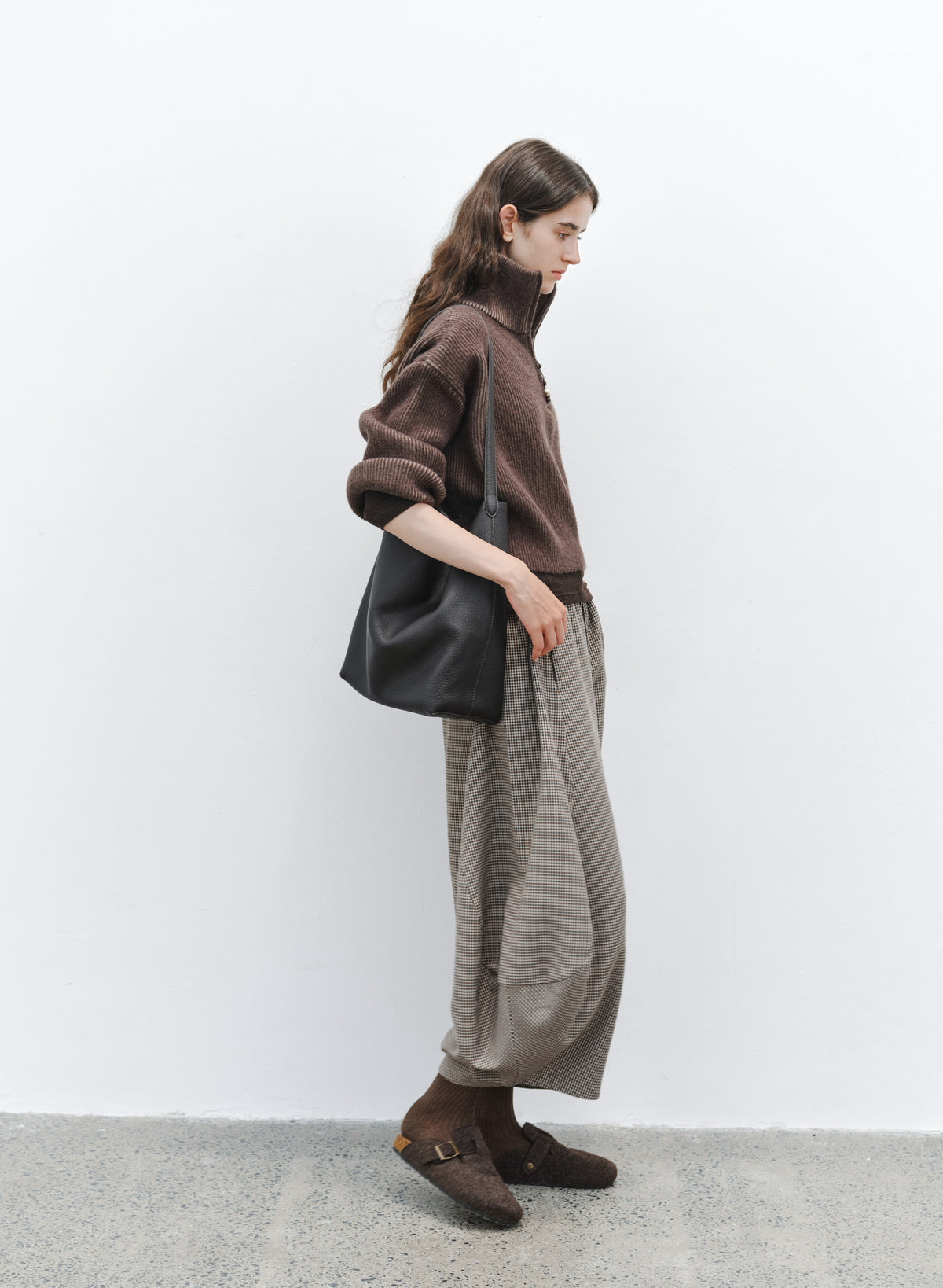 CHECK COCOON WIDE PANTS