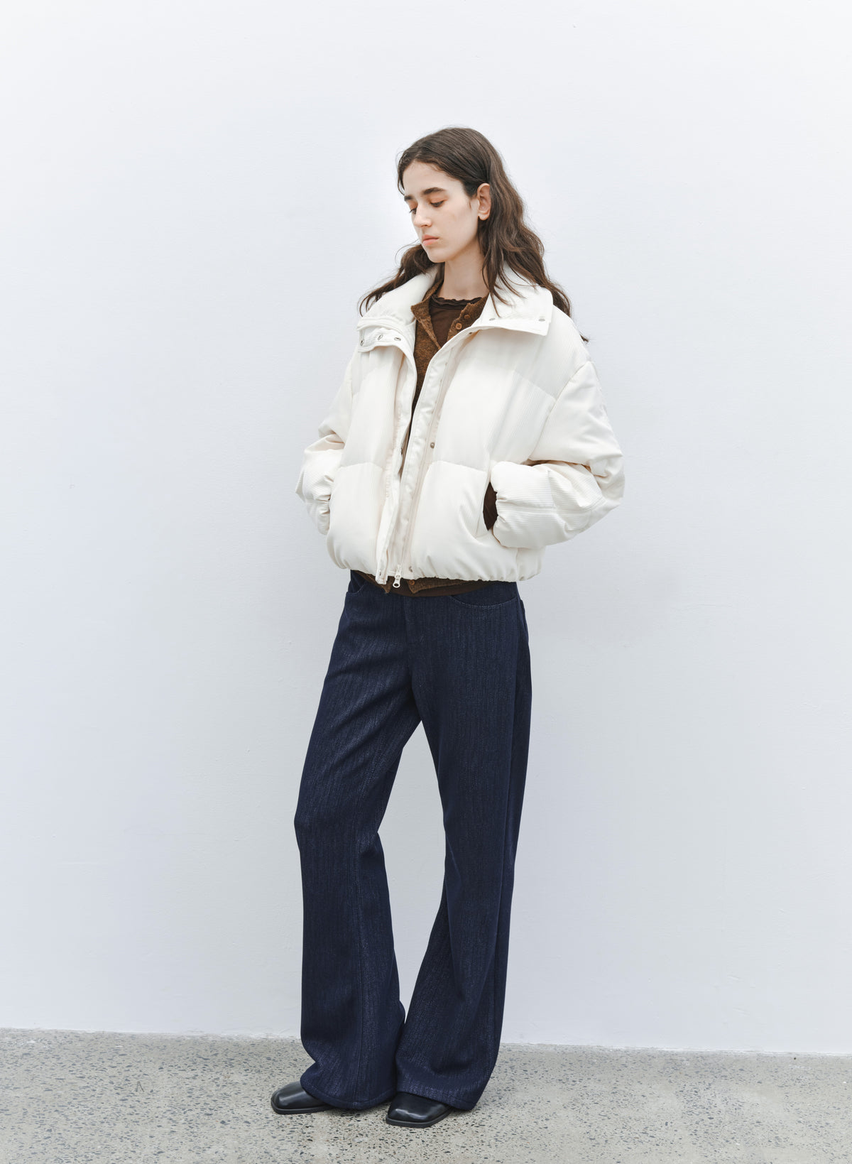 STAND COLLAR SHORT DOWN