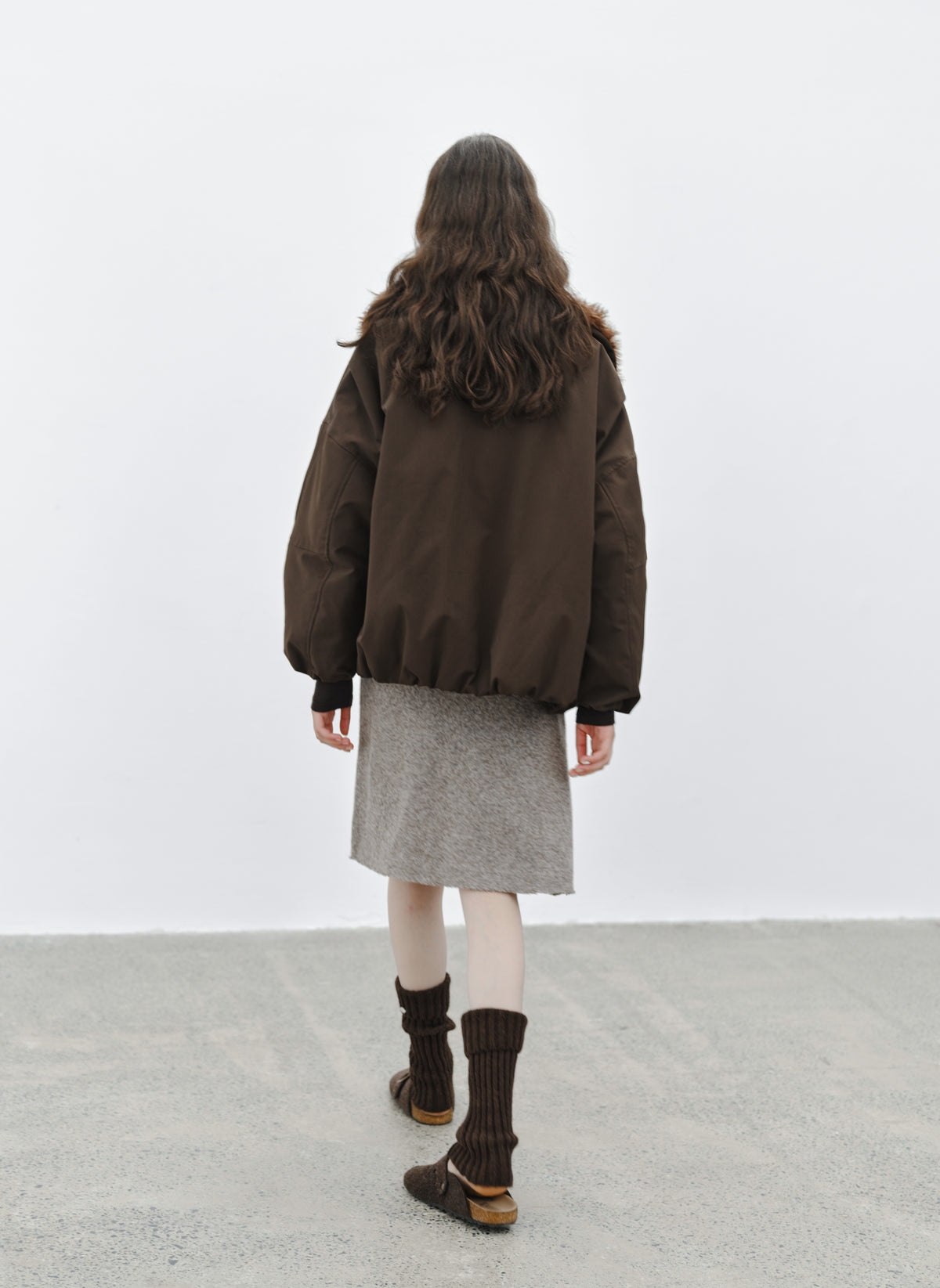 FUR LAPEL VOLUME BLOUSON