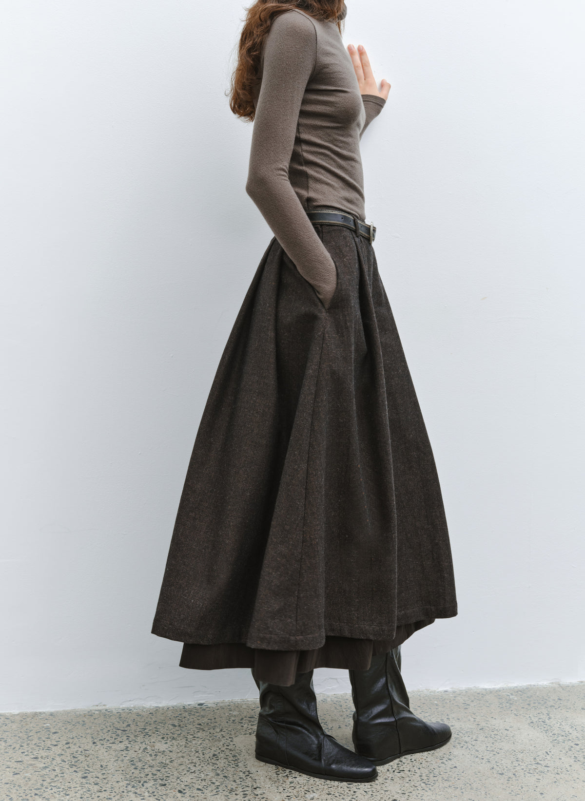 LAYERED FLARE WARM SKIRT
