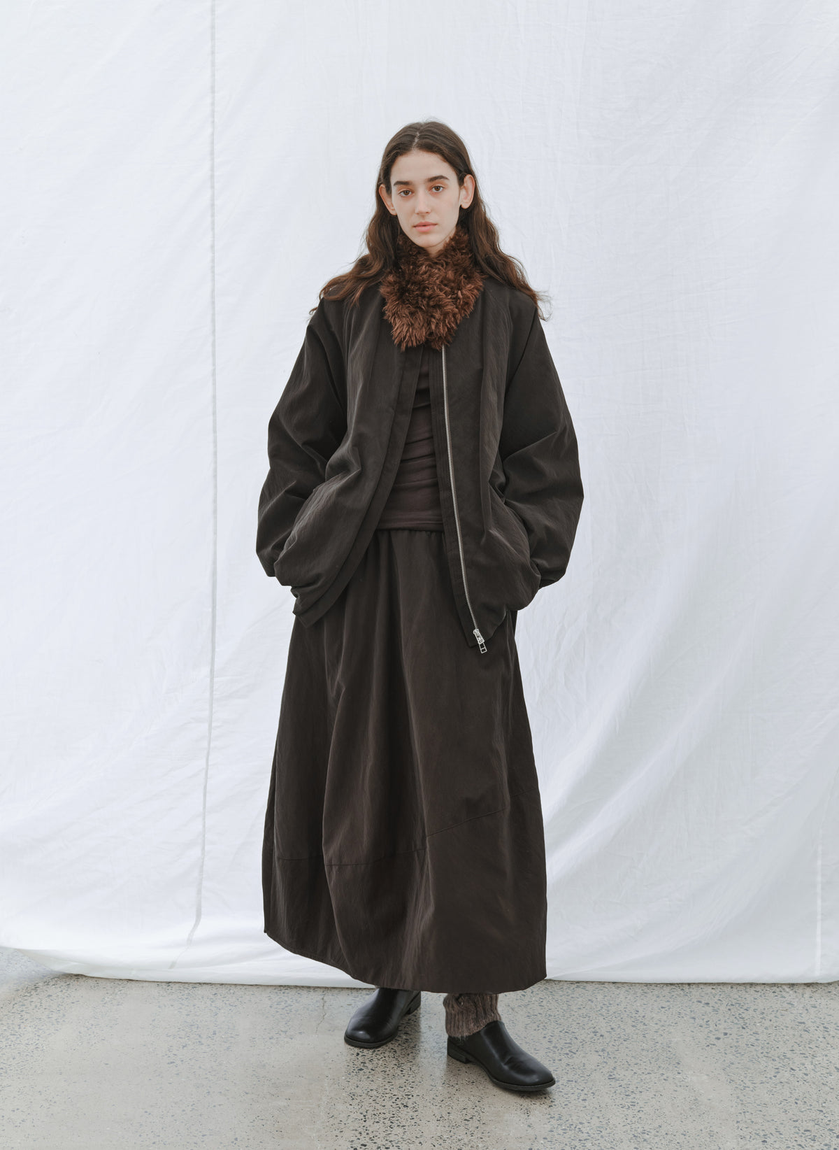 MATTE LEATHER SCARF DOWN