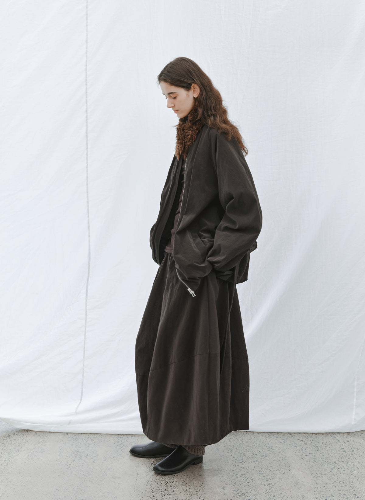 MATTE LEATHER SCARF DOWN