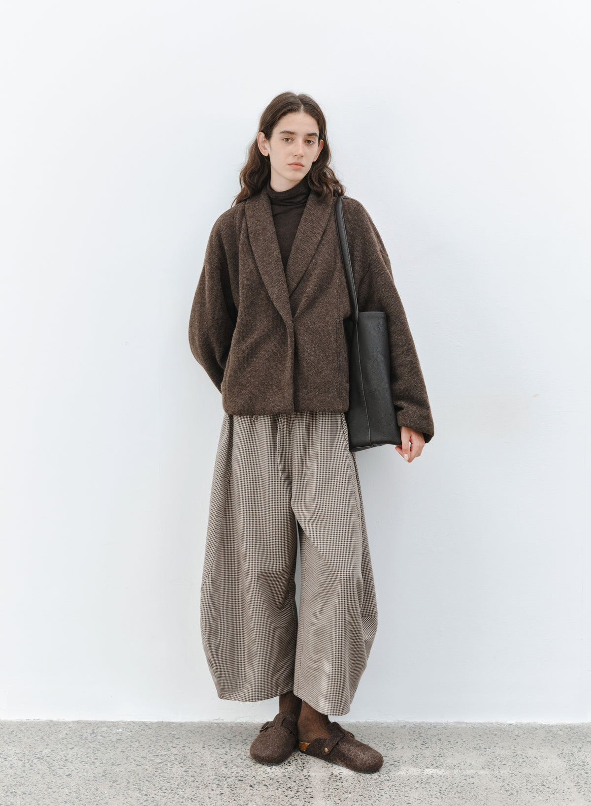 CHECK COCOON WIDE PANTS