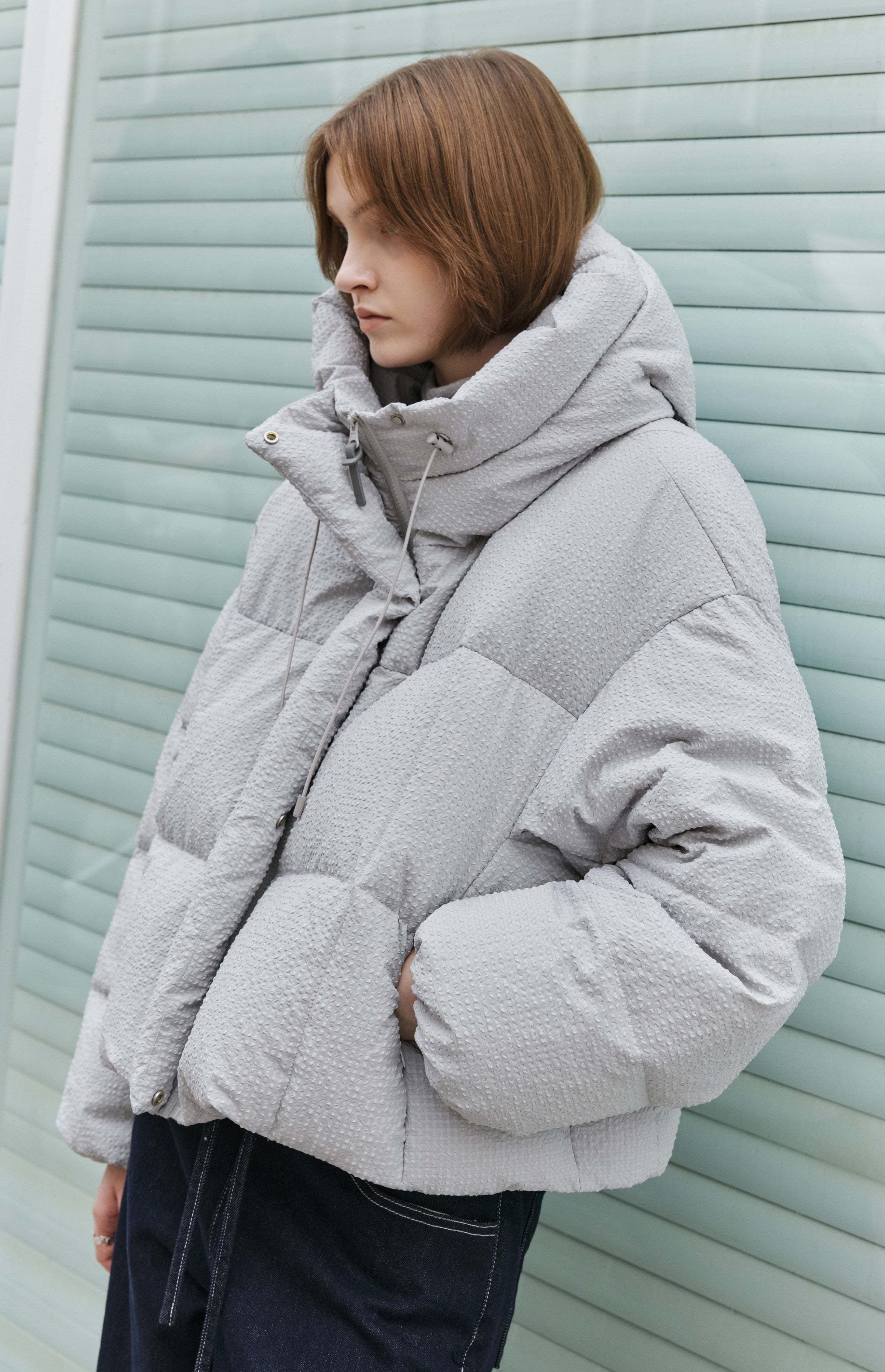 PUFF TEXTURE HOODED DOWN / 퍼프 텍스처 푸드 다운