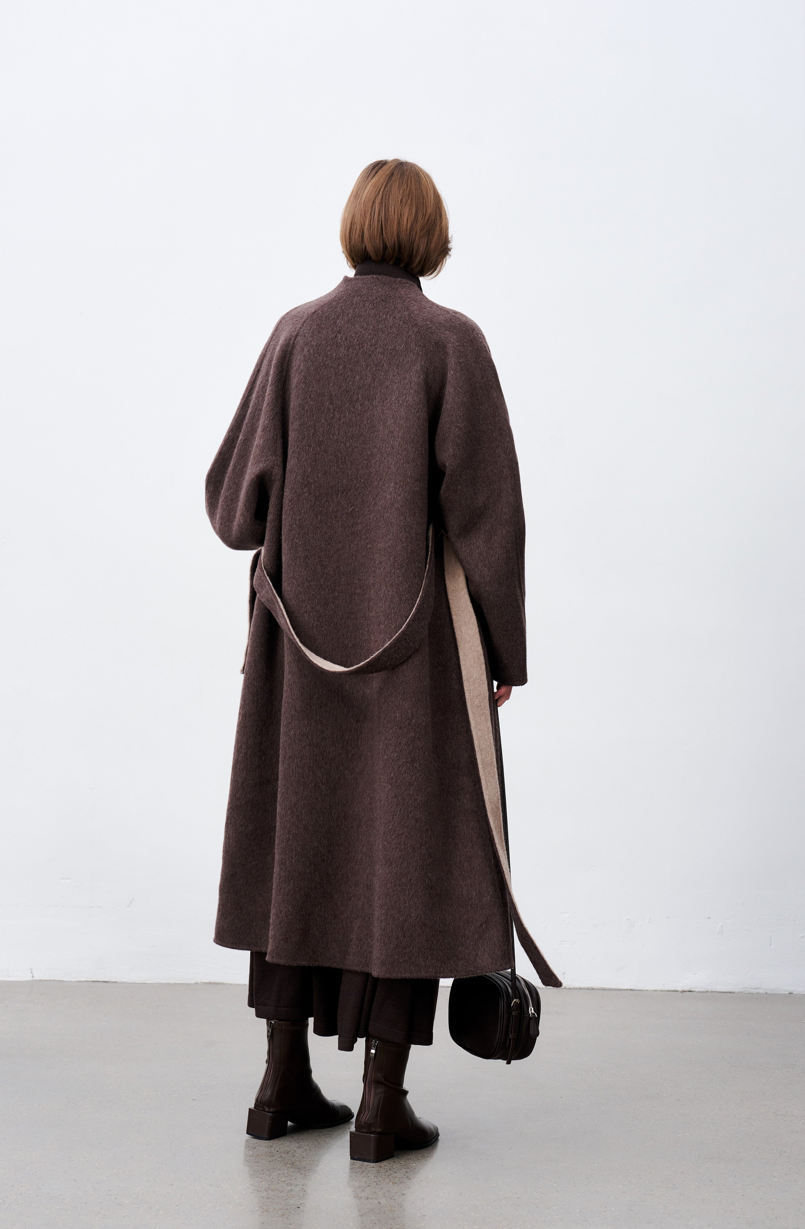 WRAP LAPEL WOOL COAT / ラップラペルウールコート