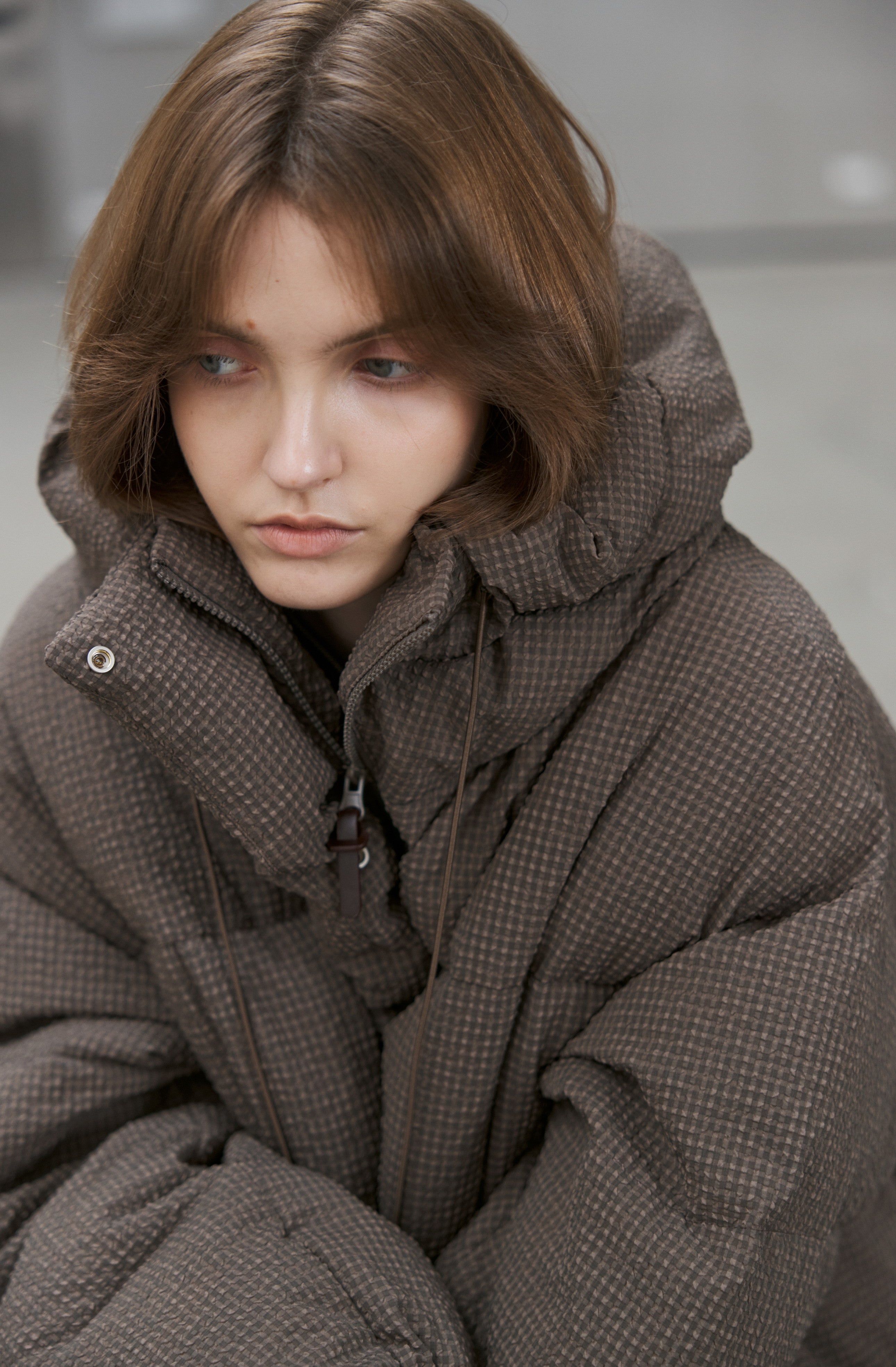 PUFF TEXTURE HOODED DOWN / 퍼프 텍스처 푸드 다운