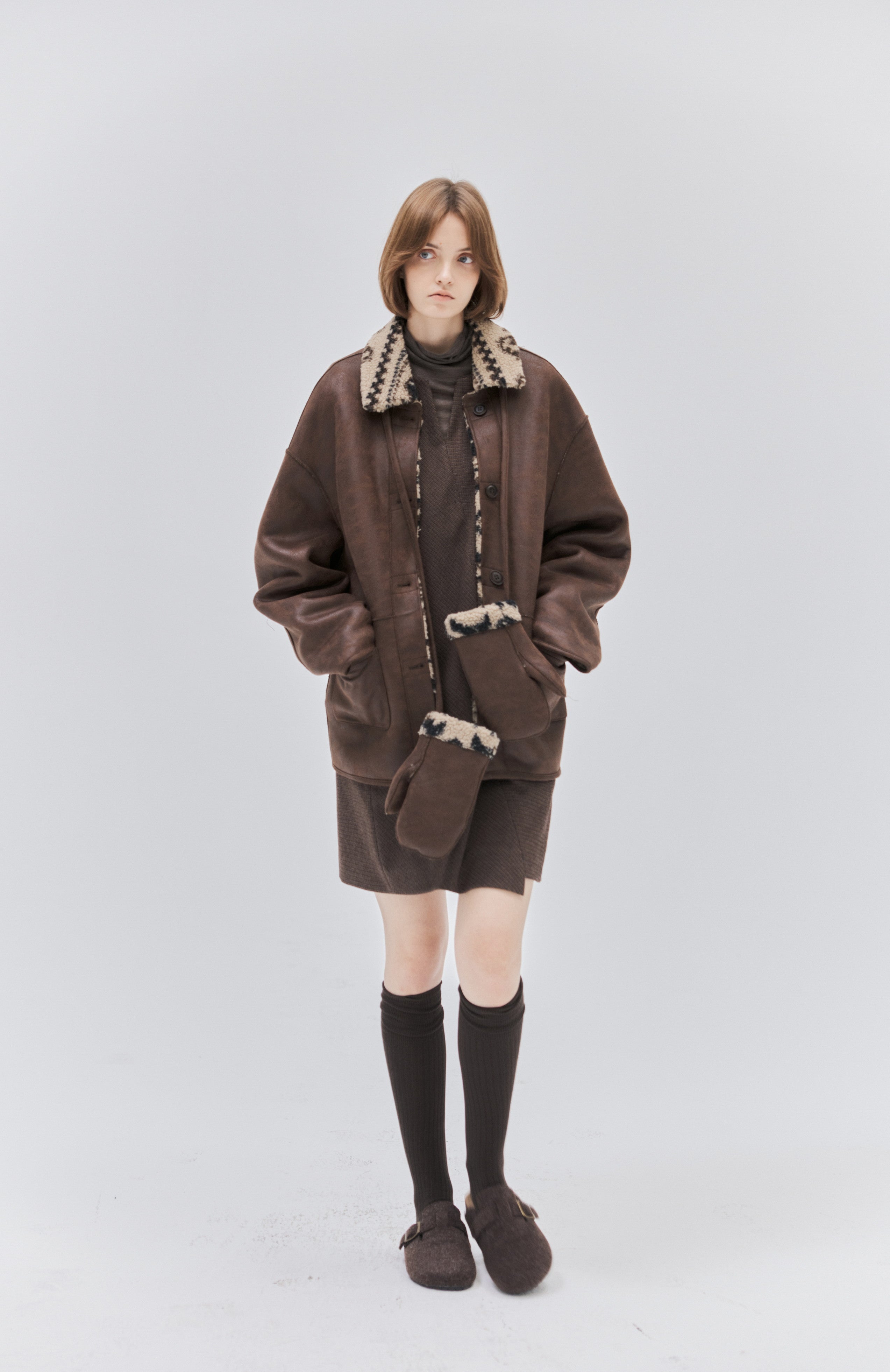 FAIR ISLE LEATHER JACKET＆GLOVE / フェアアイルレザージャケット＆手袋