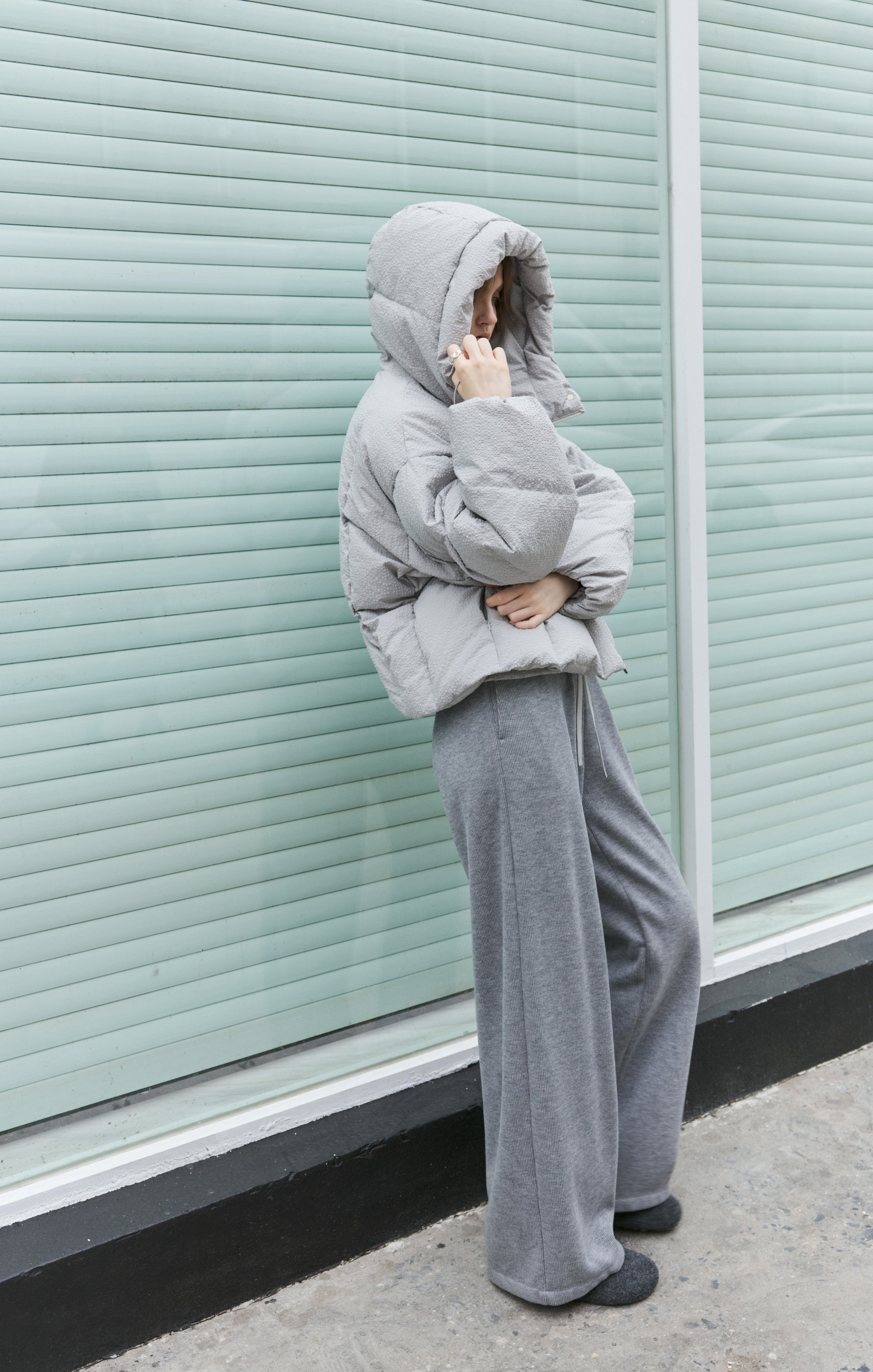 PUFF TEXTURE HOODED DOWN / 퍼프 텍스처 푸드 다운