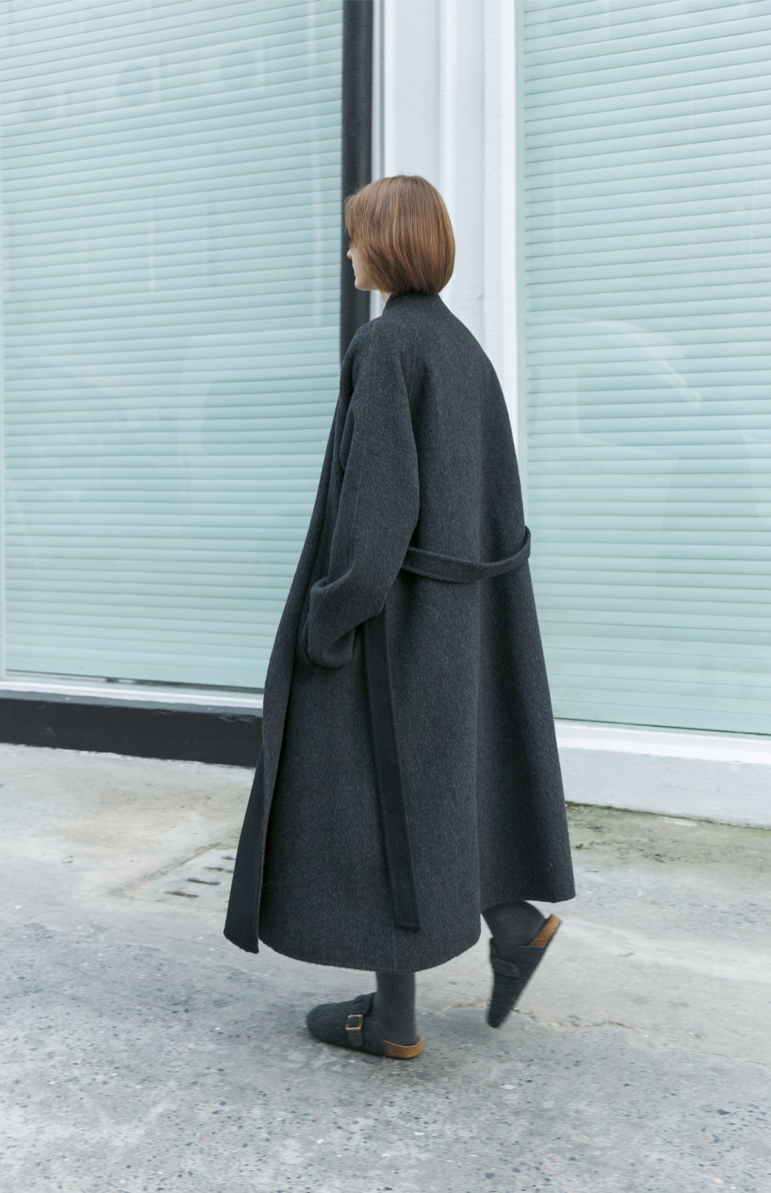 WRAP LAPEL WOOL COAT / ラップラペルウールコート