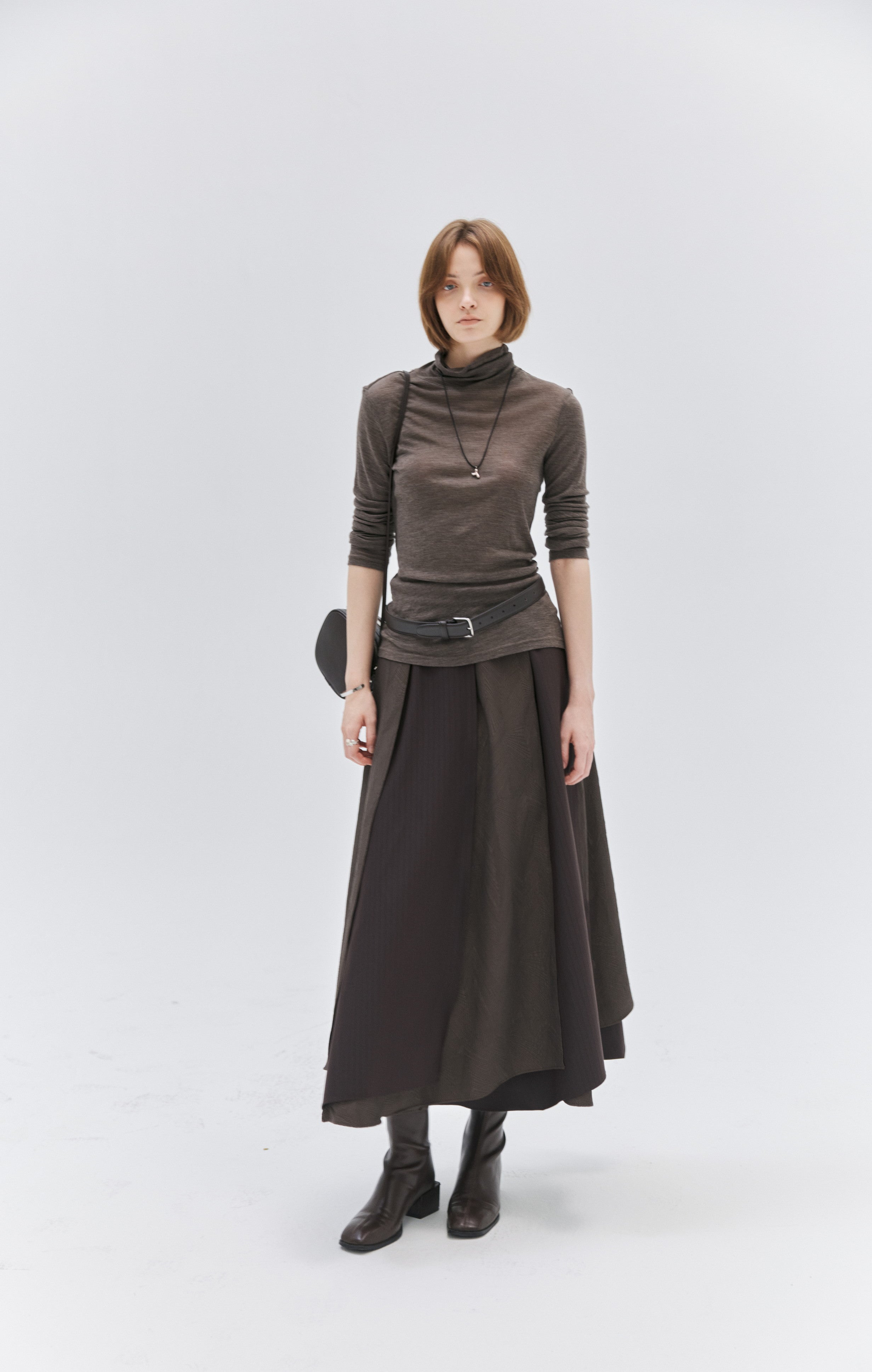 OVERLAP FLOW FLARE SKIRT
