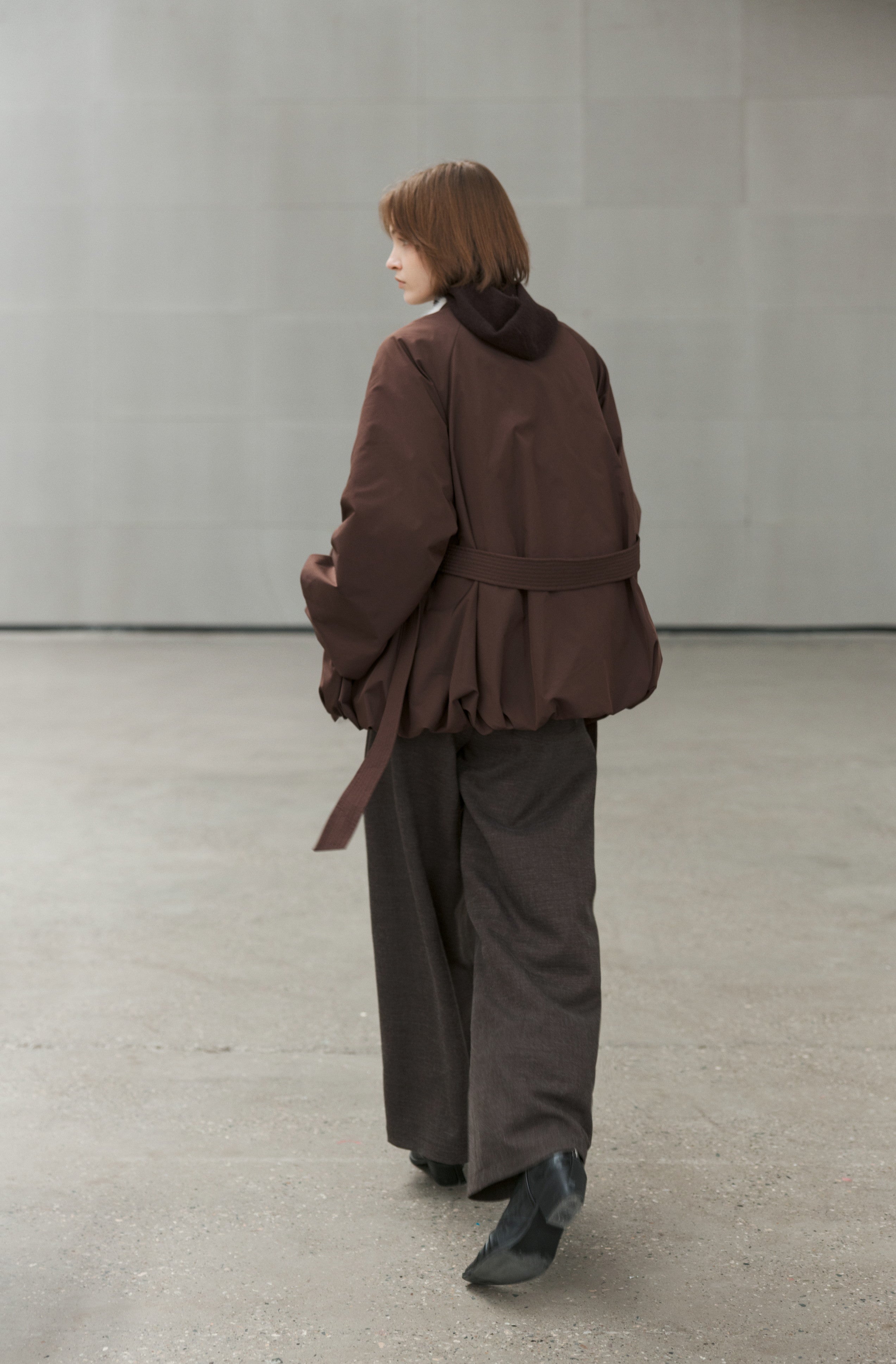 FUR LAPEL DRAPE DOWN