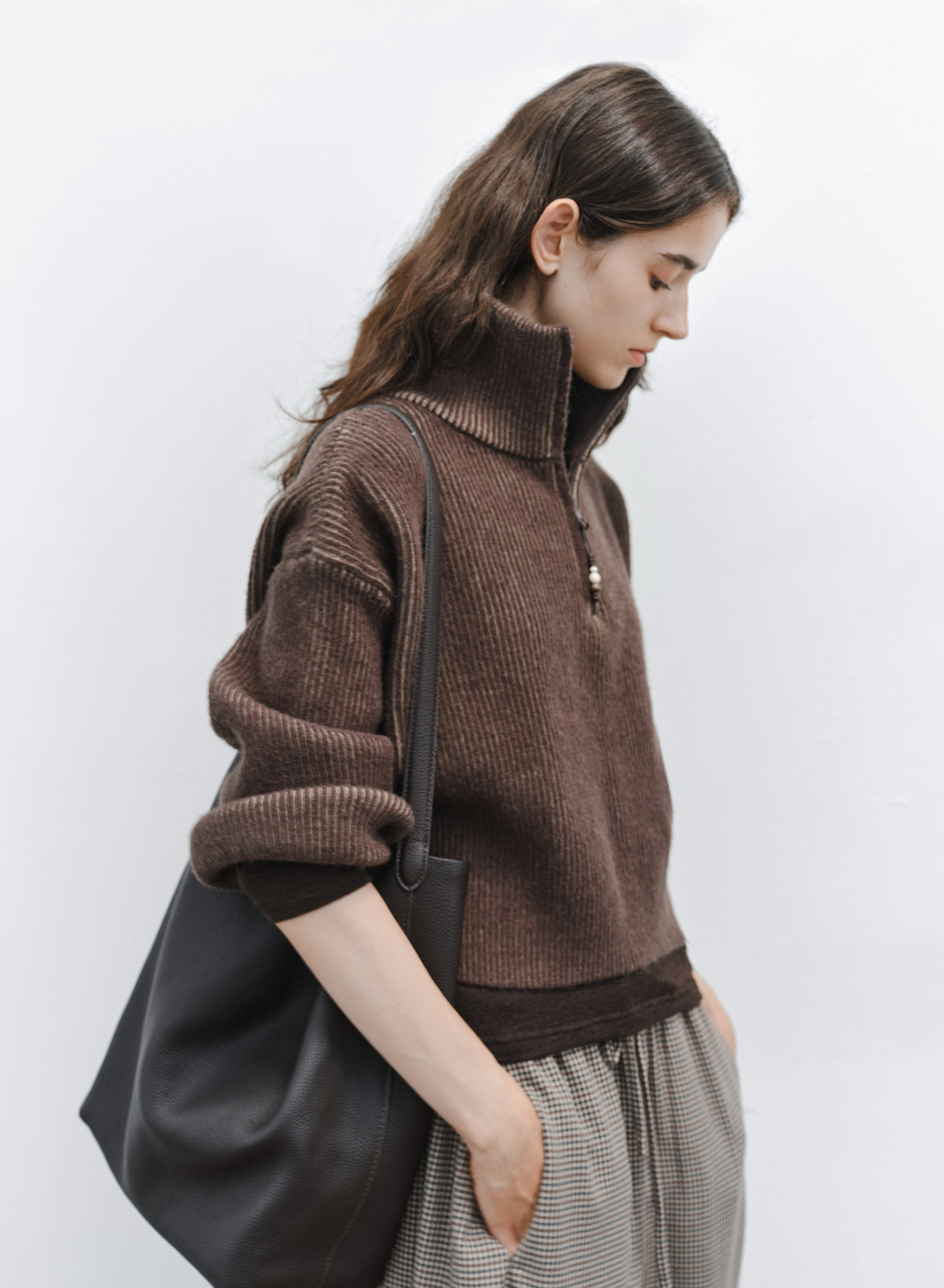 HALF ZIP SHORT SWEATER