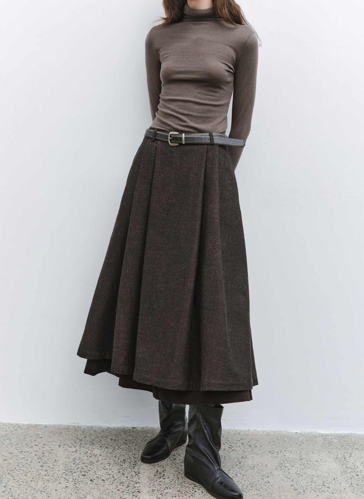 LAYERED FLARE WARM SKIRT