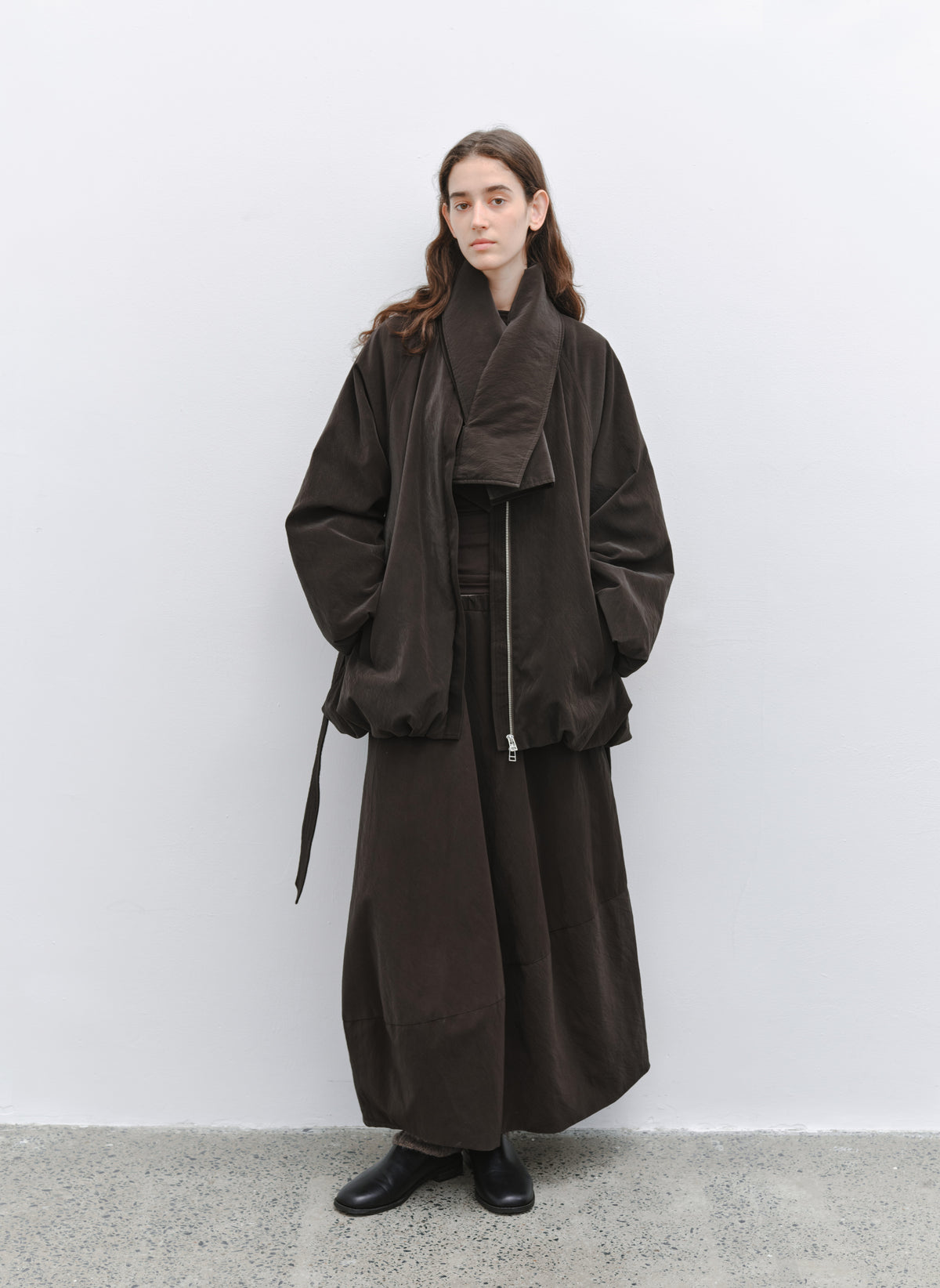 MATTE LEATHER SCARF DOWN