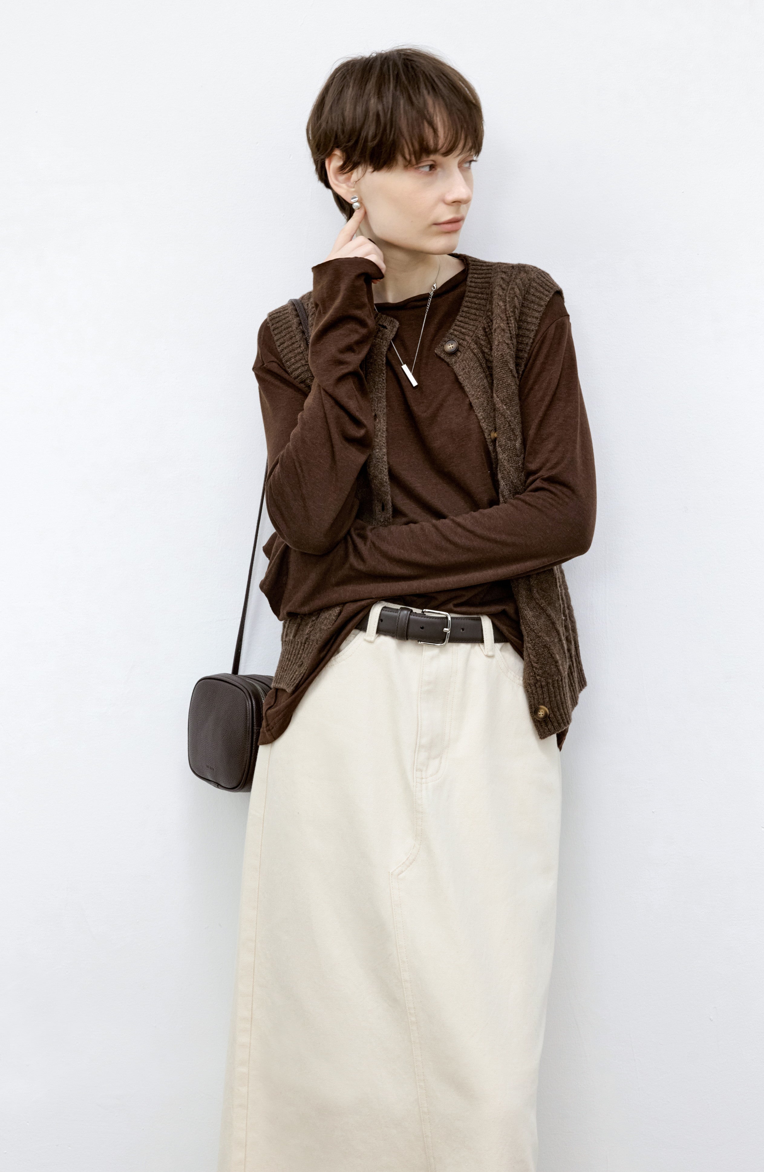 BOAT NECK DRAPE TOP / ボートネックドレープトップ