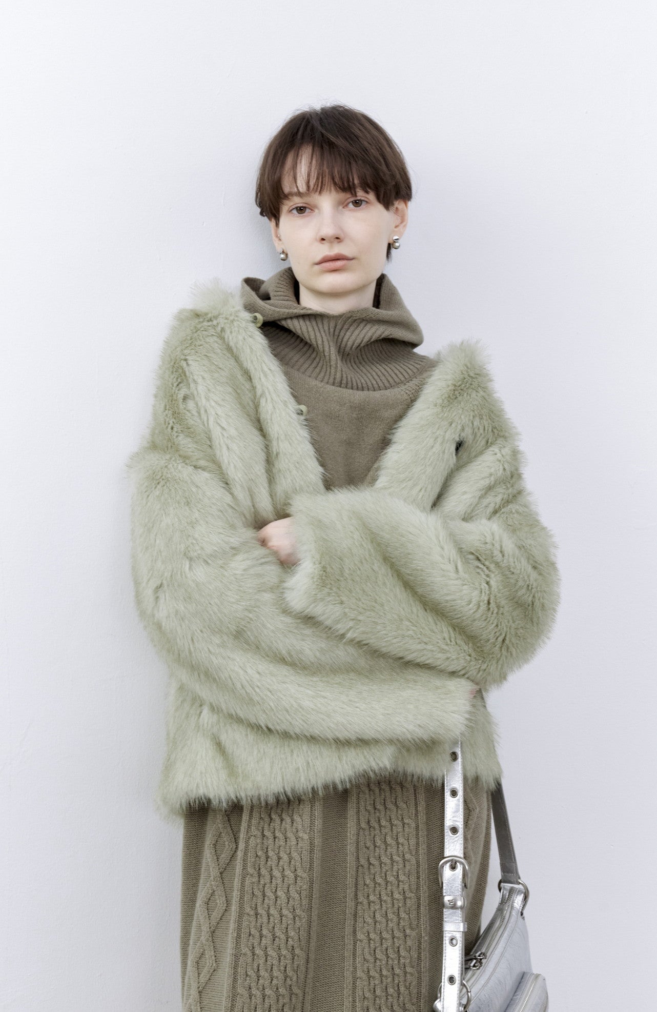 GREEN FUR SOFT COAT